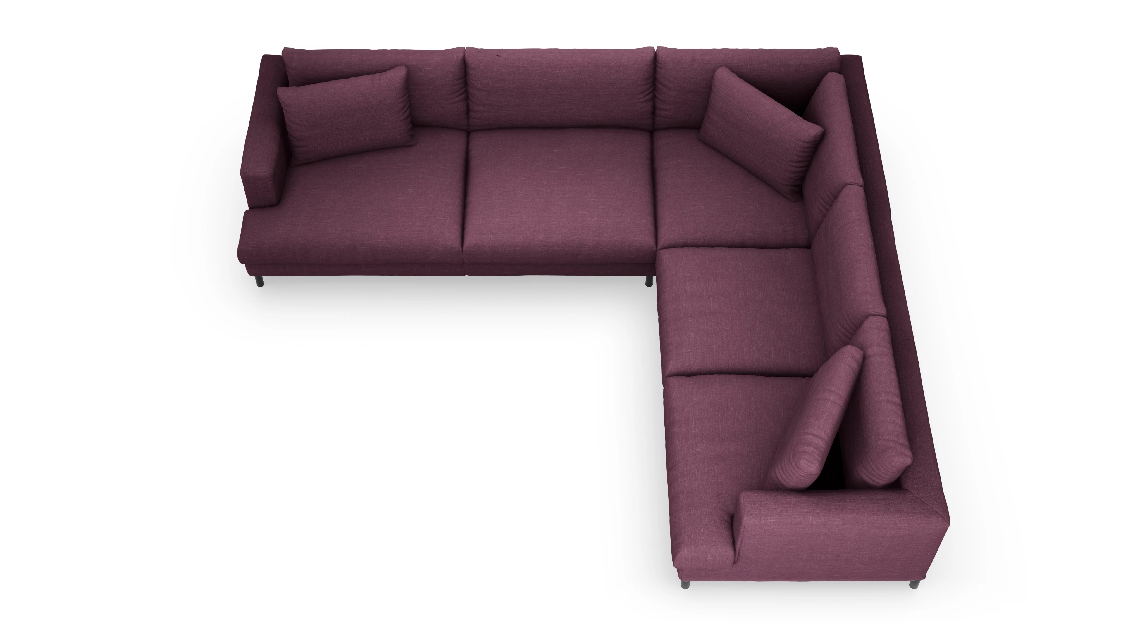 Sofa Faro in Stoff Ansicht des Produktes Faro Ecksofa Rechts in Stoff rot