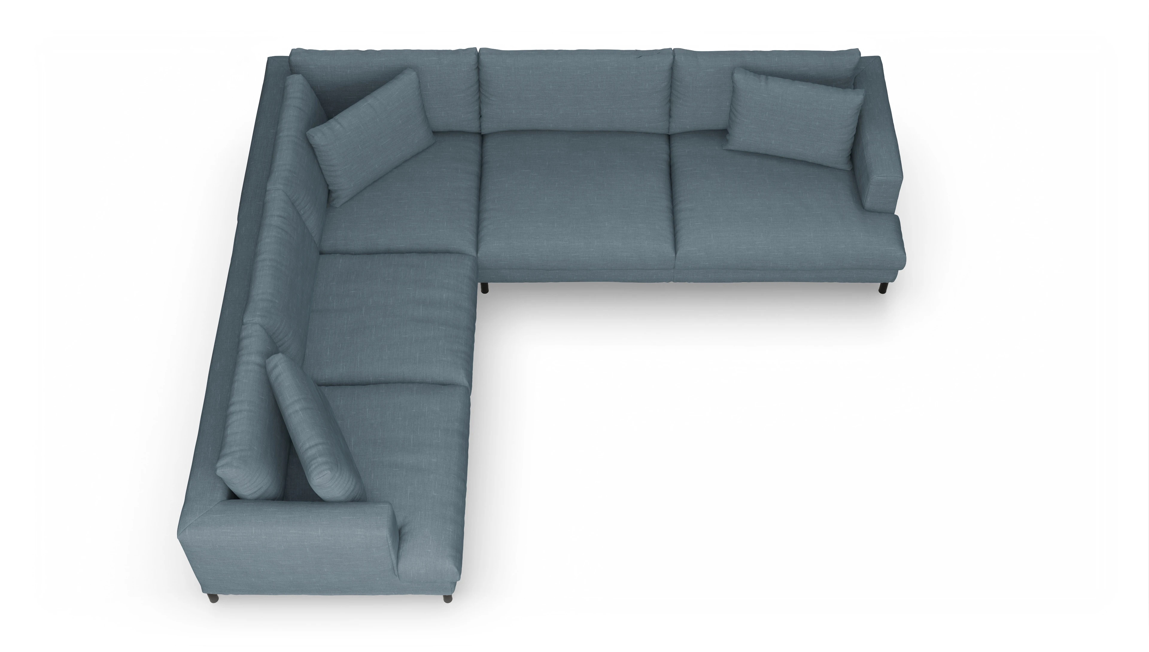 Ansicht des Produktes Faro Ecksofa Links in Stoff blau