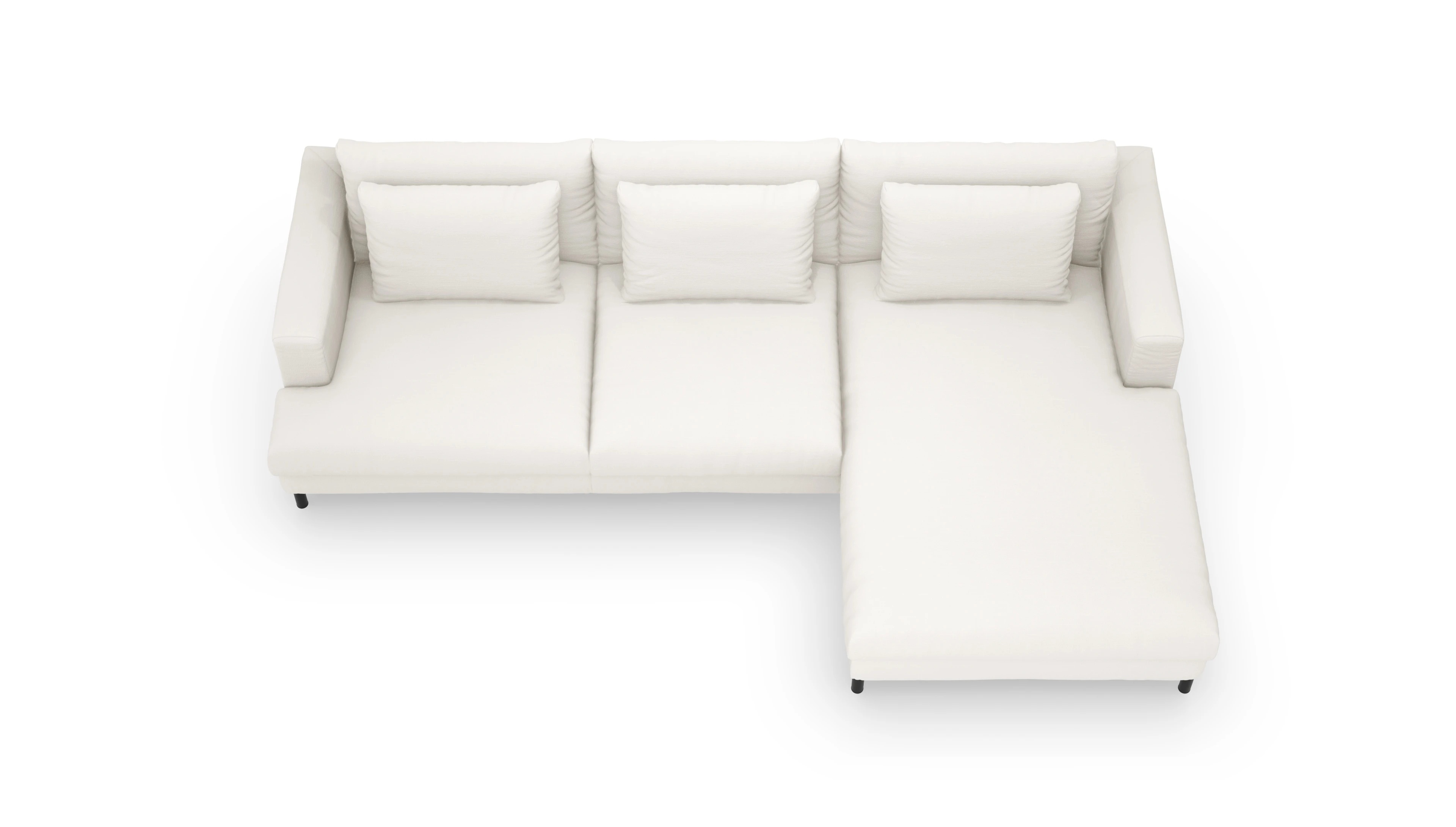 Ansicht des Produktes Faro Sofa mit Rec rechts in Stoff weiß