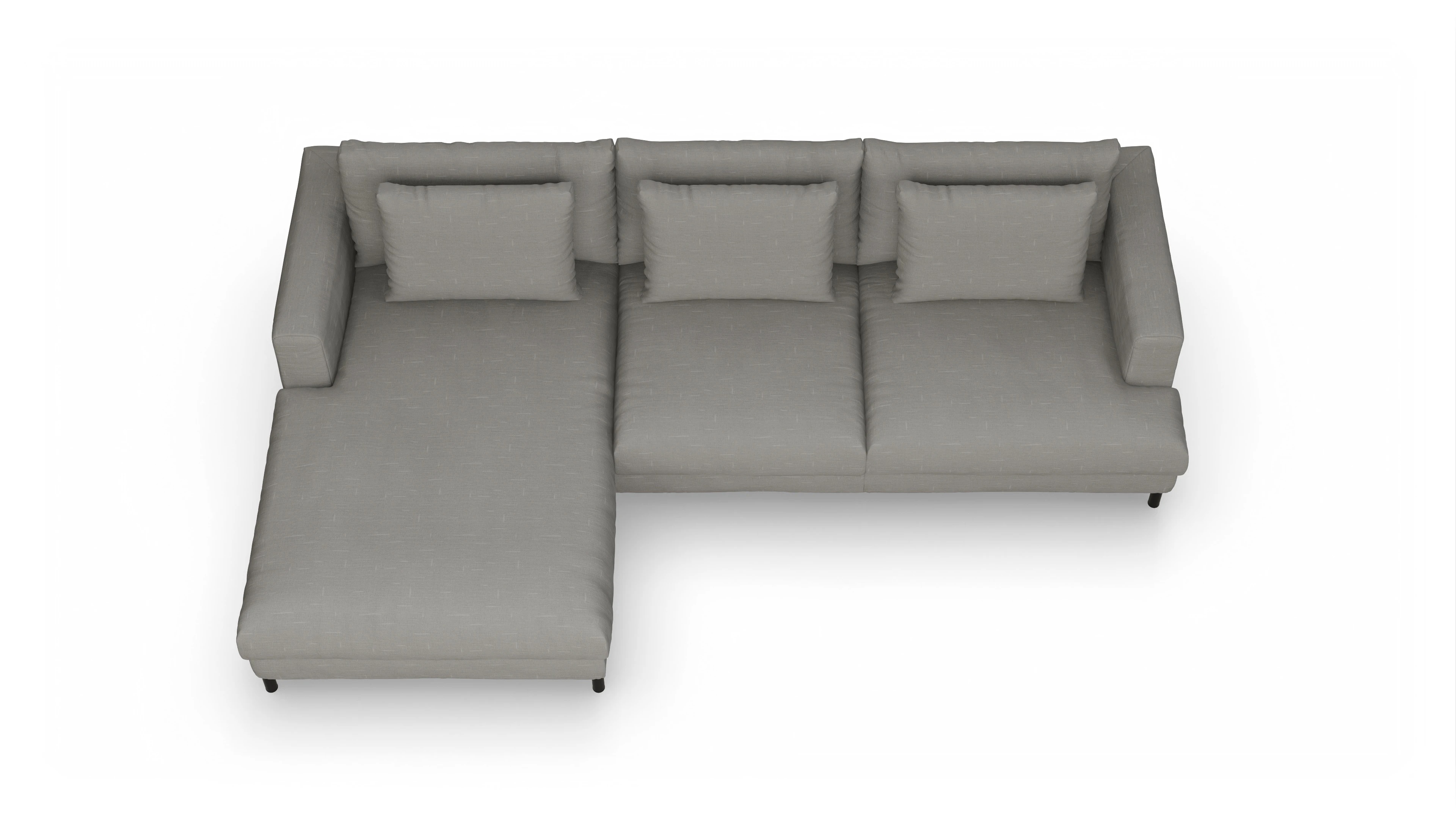 Ansicht des Produktes Faro Sofa mit Rec links in Stoff grau