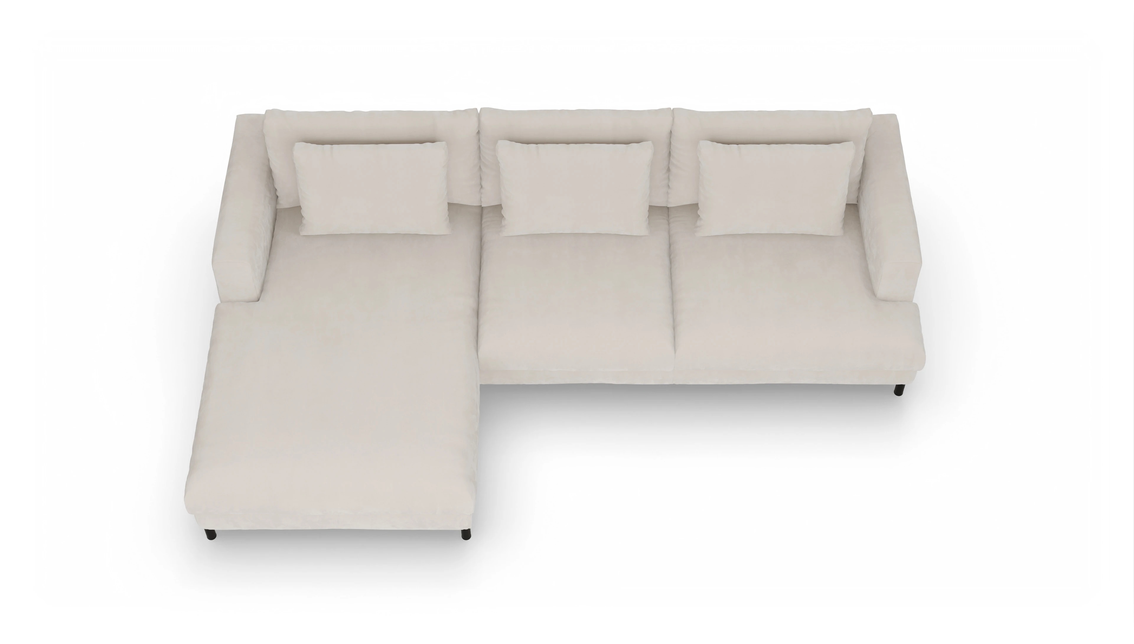 Ansicht des Produktes Faro Sofa mit Rec links in Samt weiß