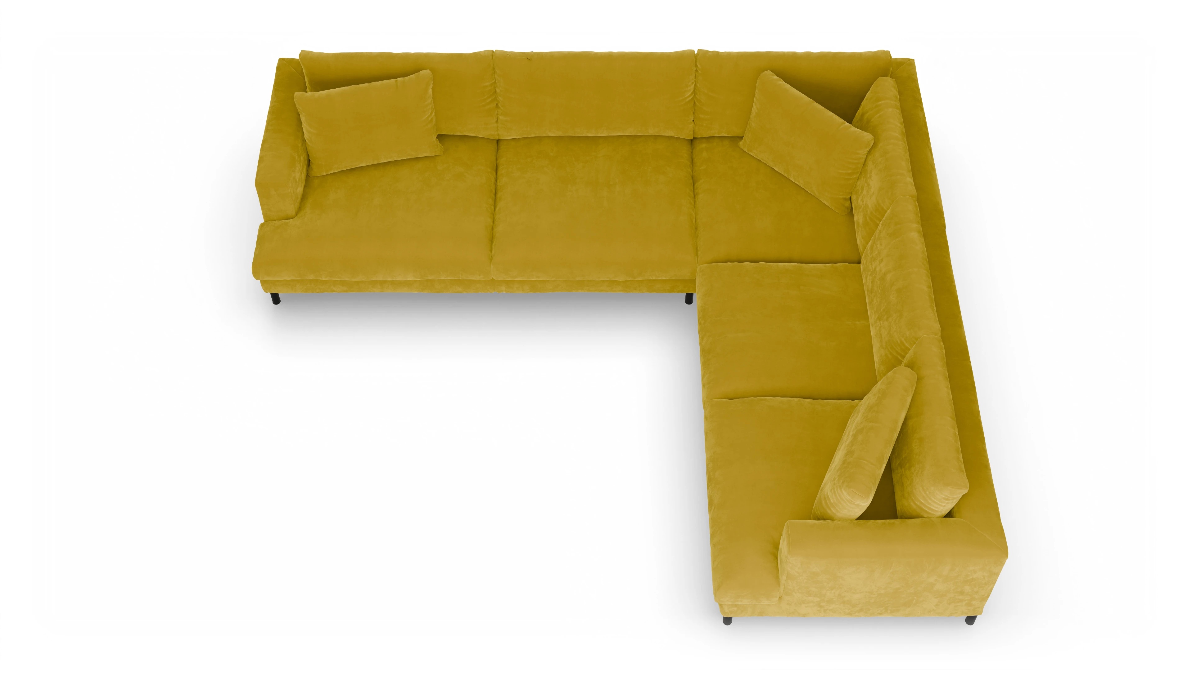 Ansicht des Produktes Faro Ecksofa Rechts in Samt gelb