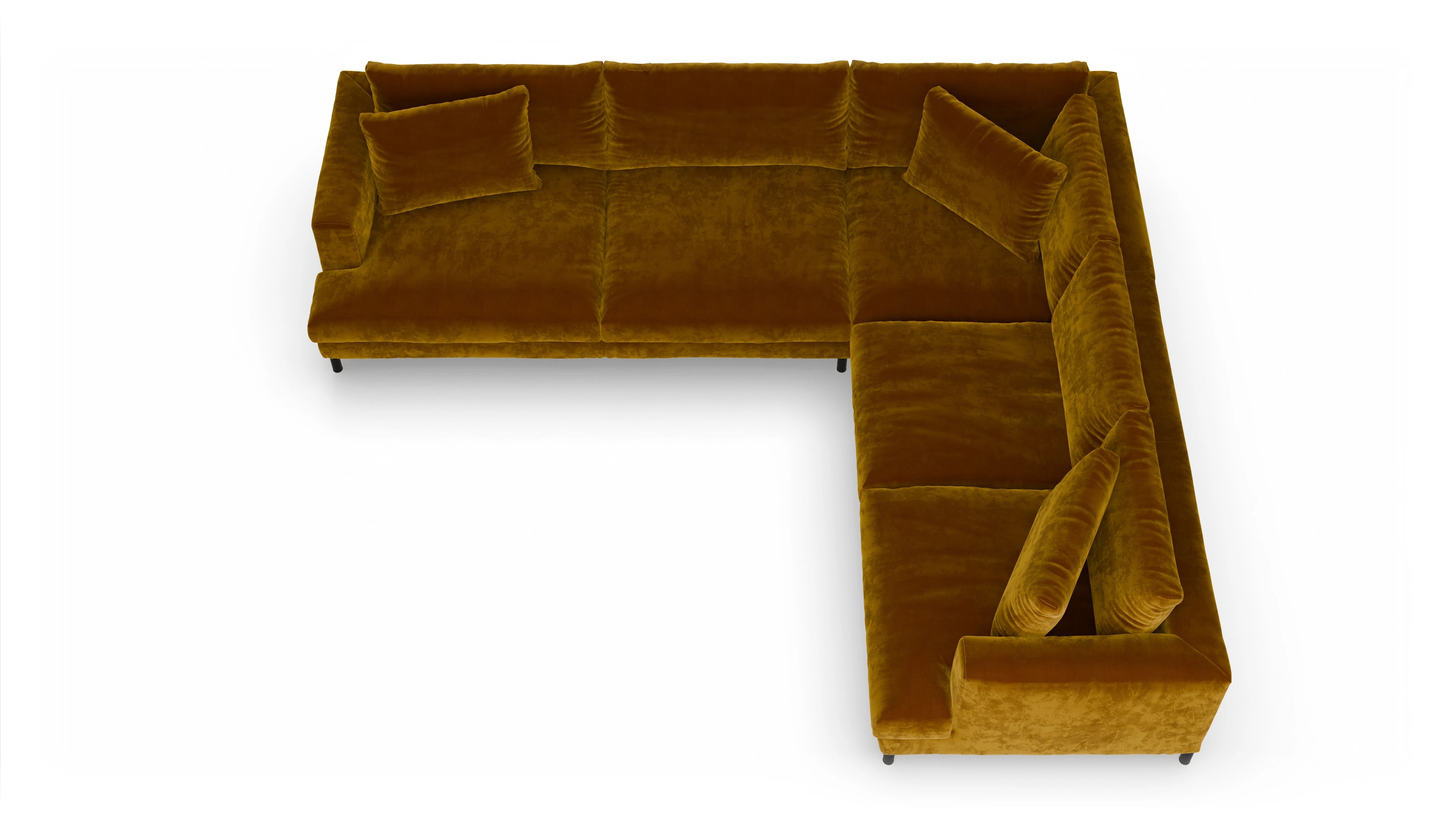 Ansicht des Produktes Faro Ecksofa Rechts in Samt gelb