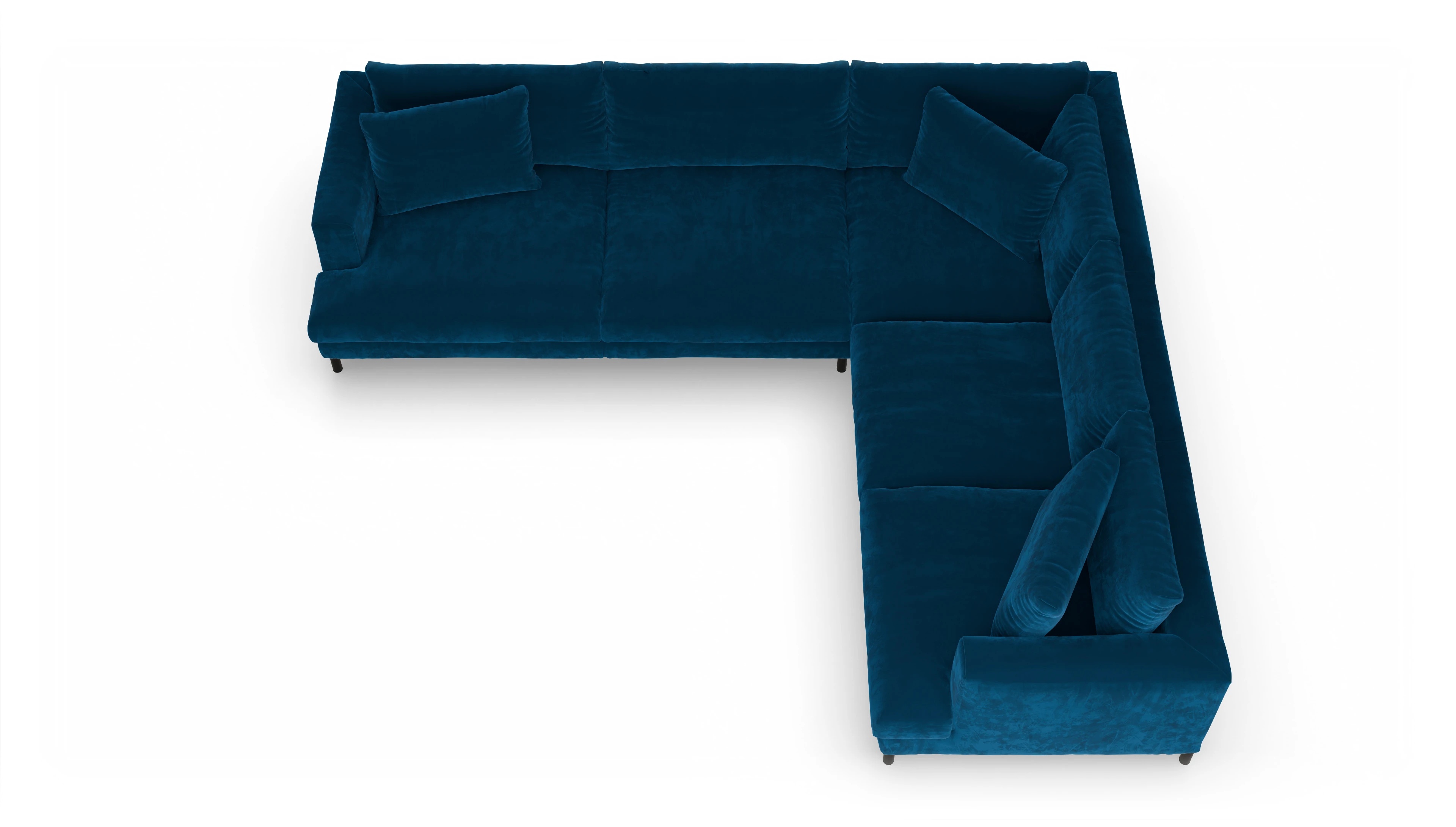 Ansicht des Produktes Faro Ecksofa Rechts in Samt blau