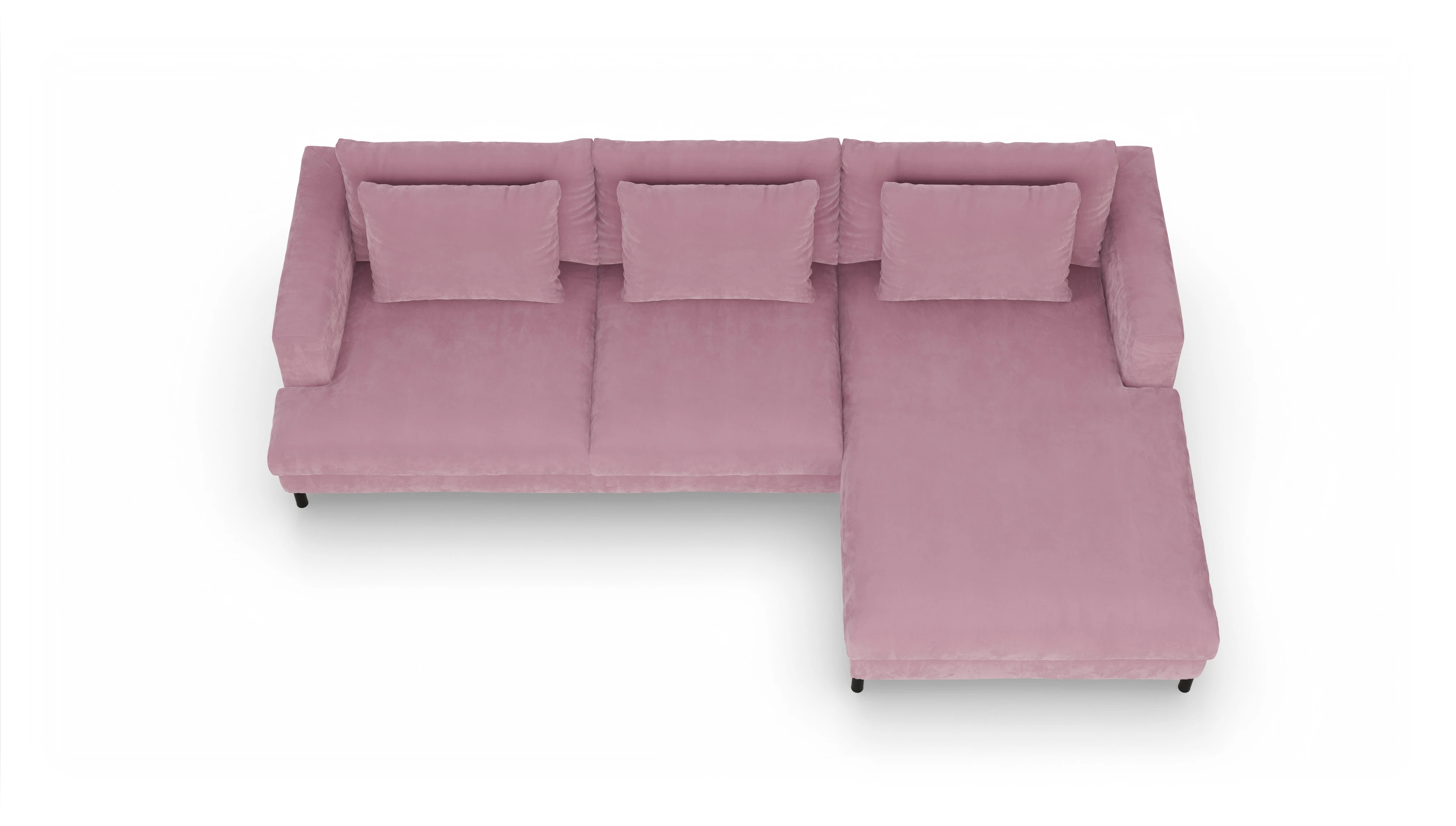 Ansicht des Produktes Faro Sofa mit Rec rechts in Samt rot