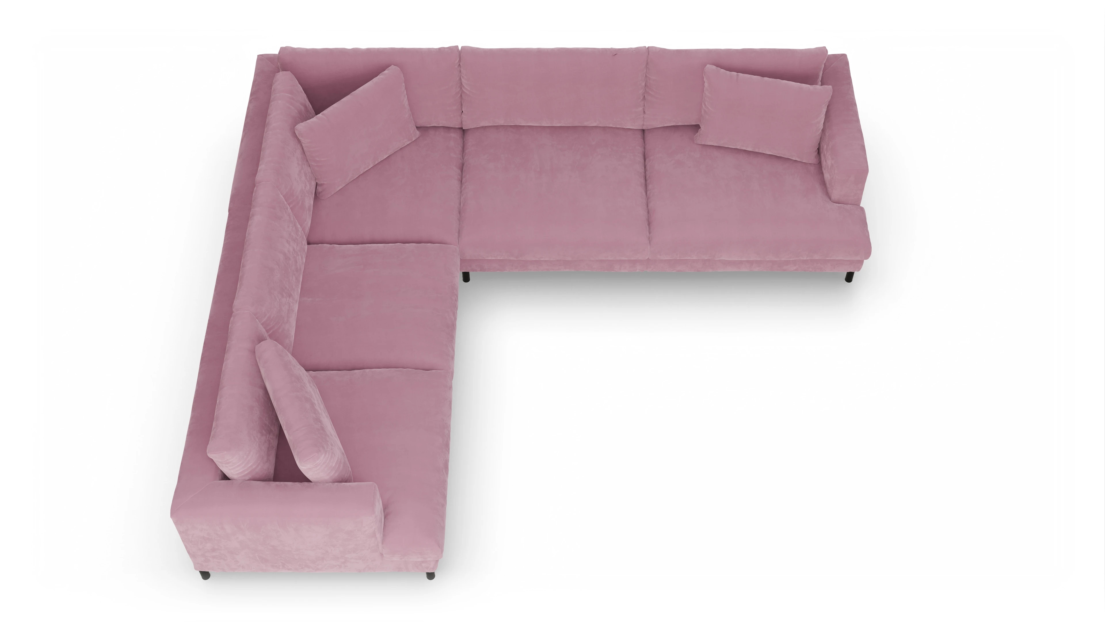 Ansicht des Produktes Faro Ecksofa Links in Samt rot