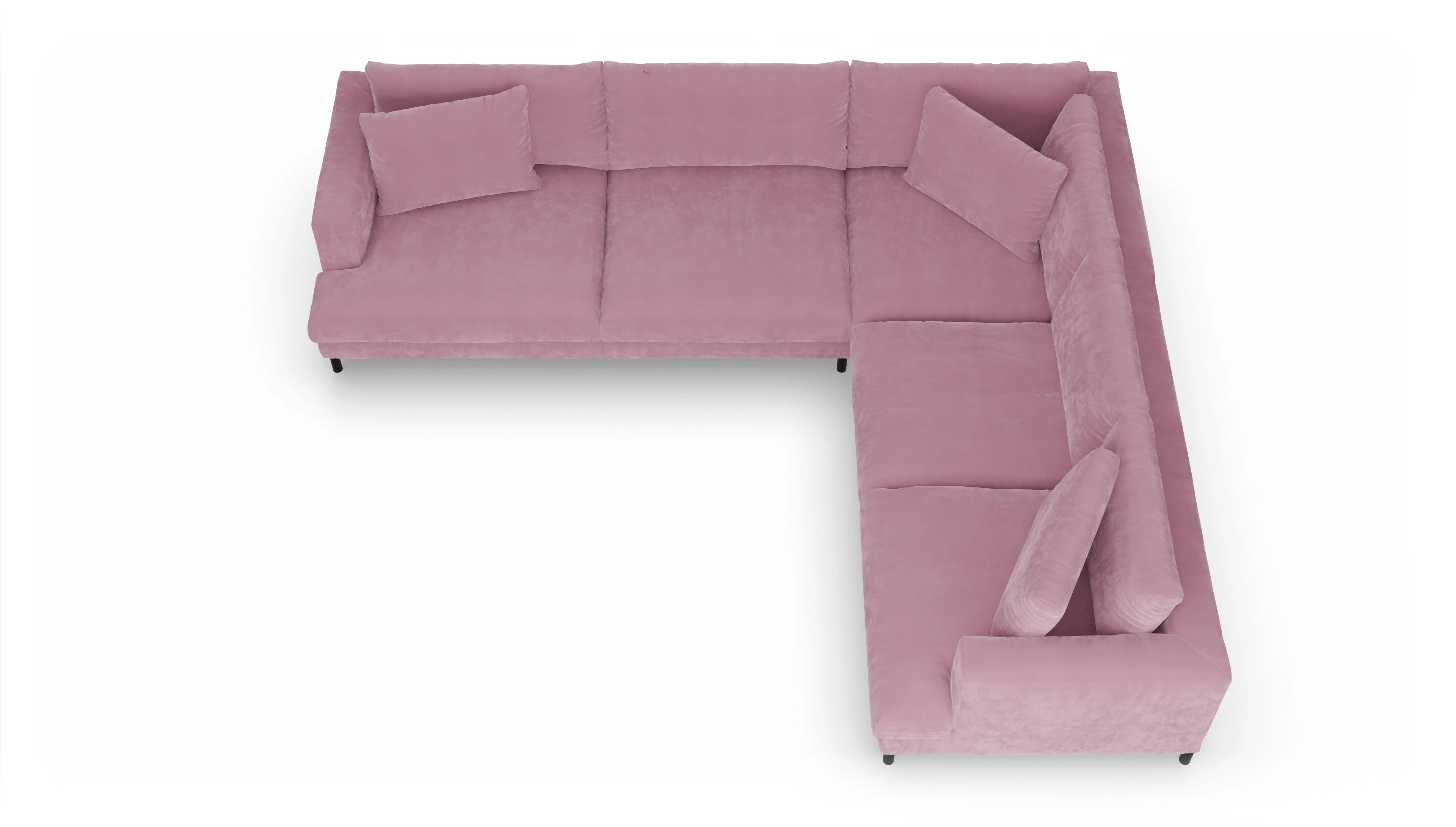 Ansicht des Produktes Faro Ecksofa Rechts in Samt rot