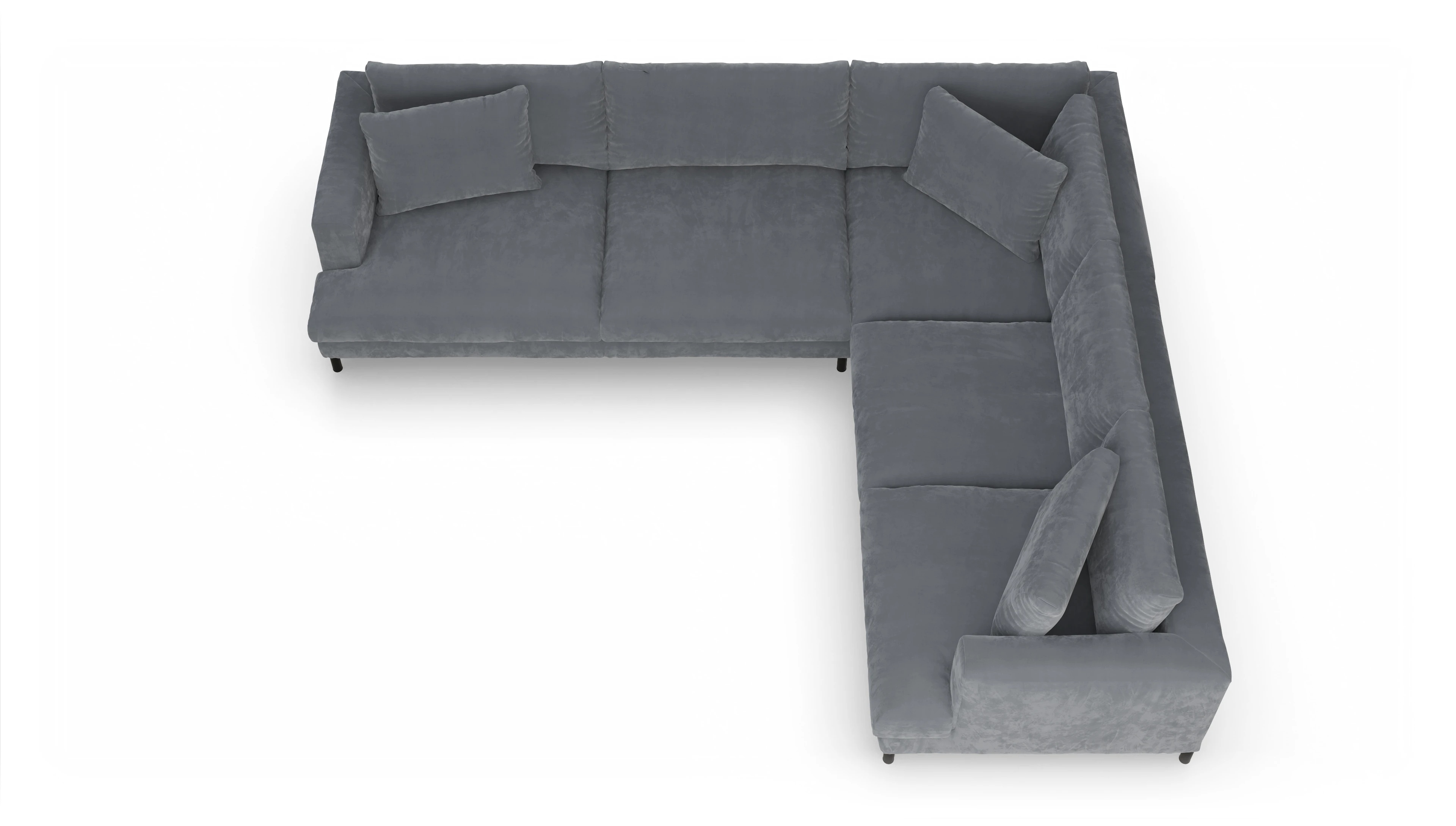 Ansicht des Produktes Faro Ecksofa Rechts in Samt grau