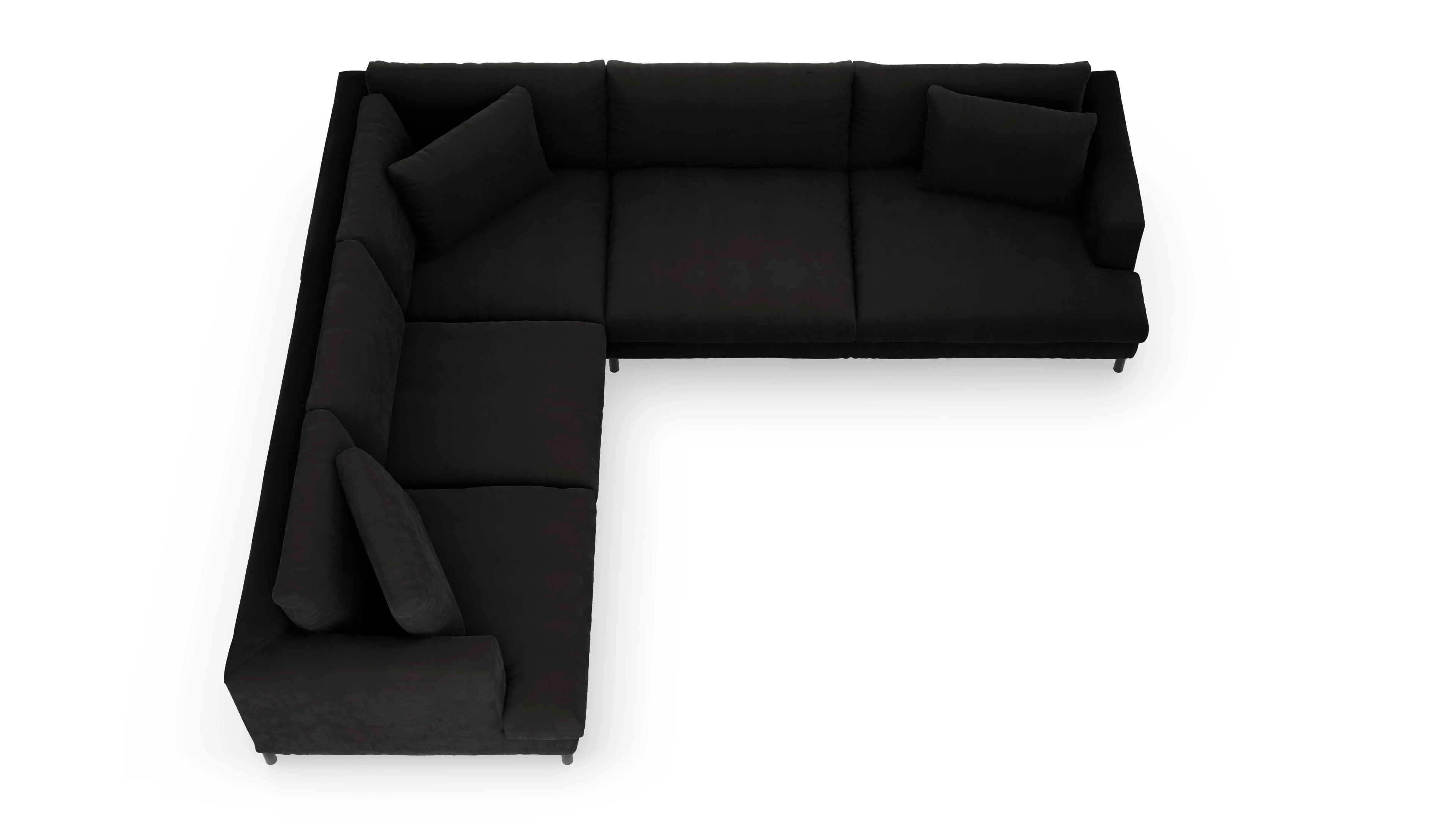 Ansicht des Produktes Faro Ecksofa Links in Samt schwarz