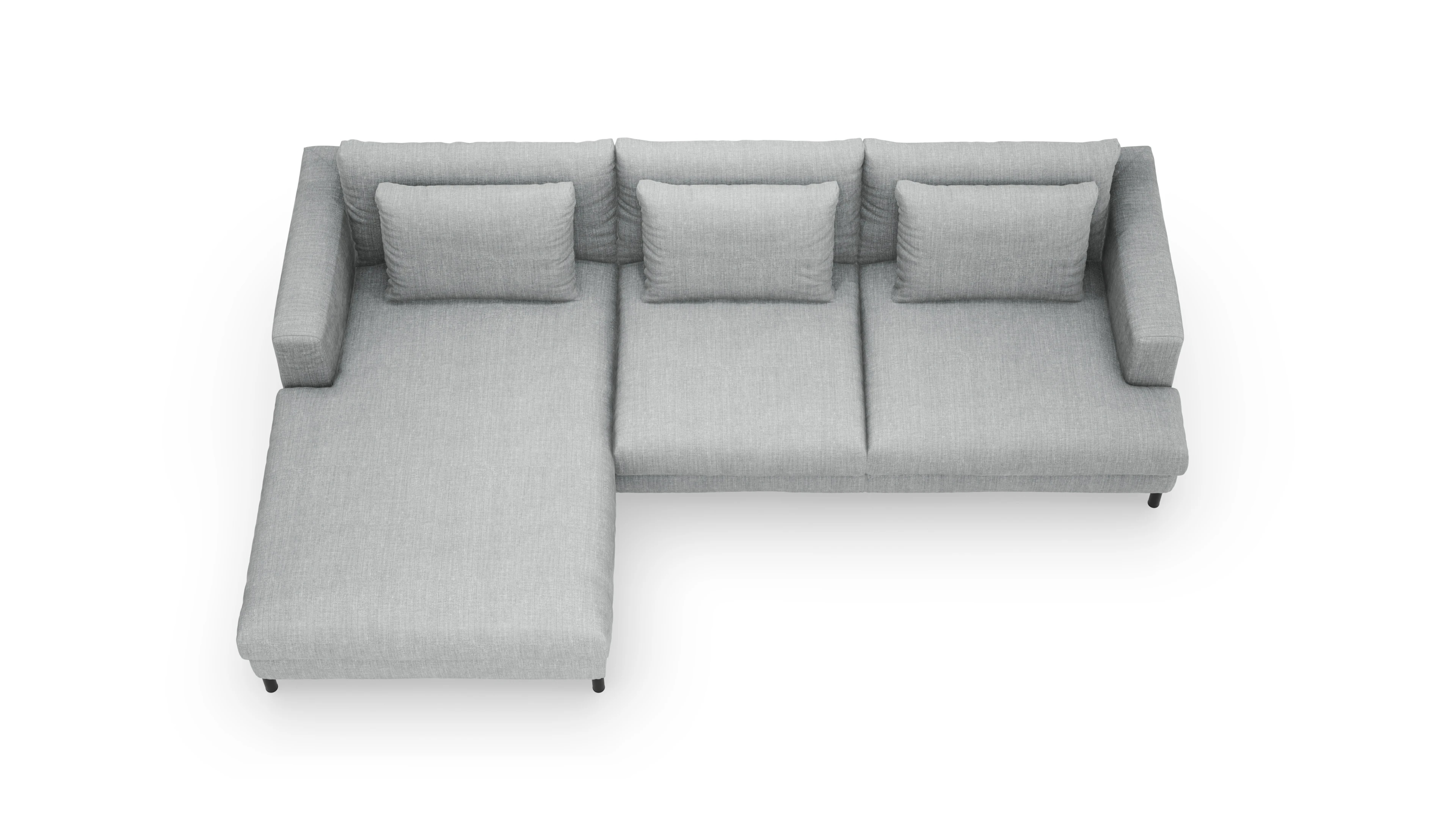 Ansicht des Produktes Faro Sofa mit Rec links in Stoff grau