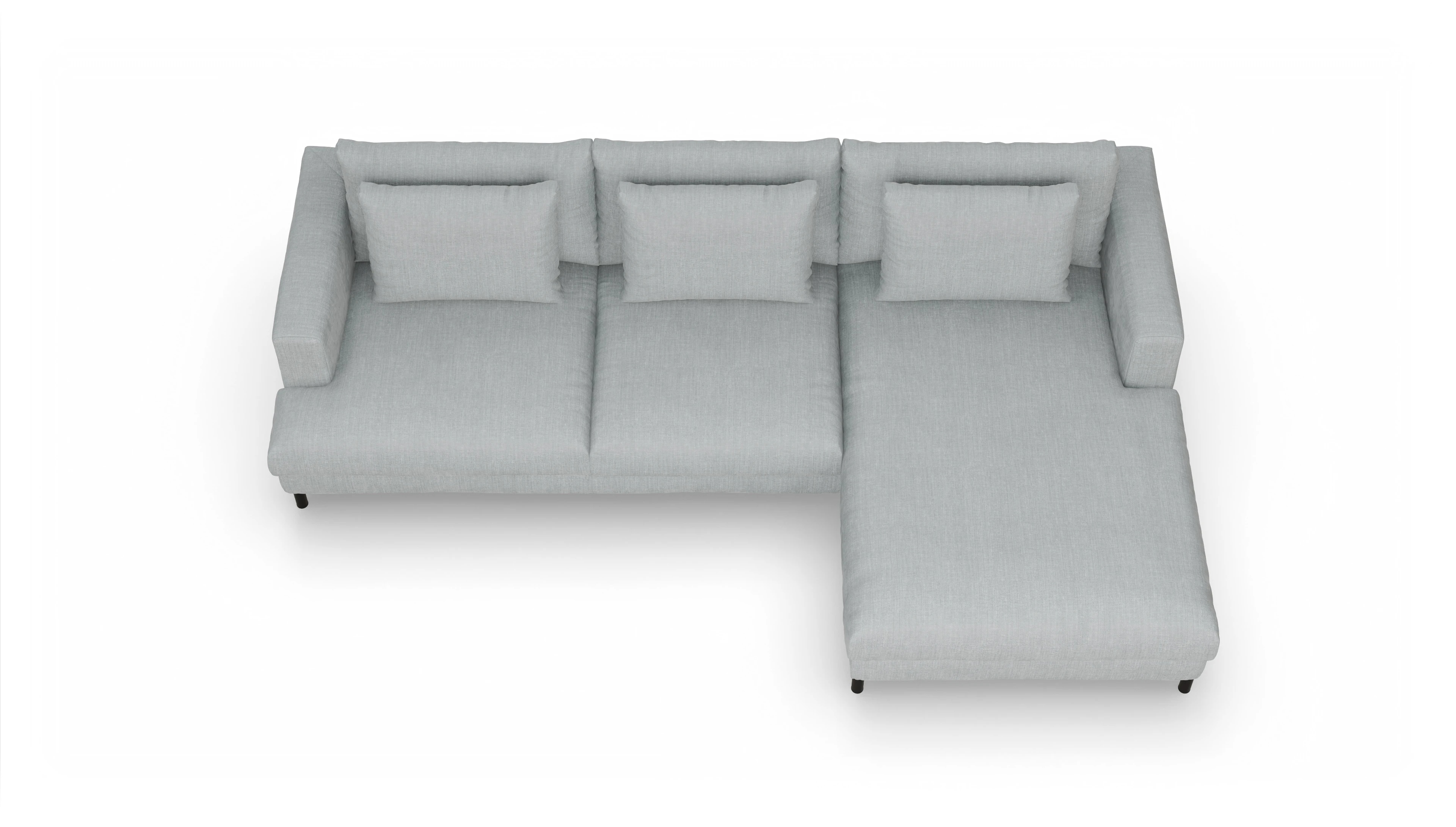 Ansicht des Produktes Faro Sofa mit Rec rechts in Stoff grau