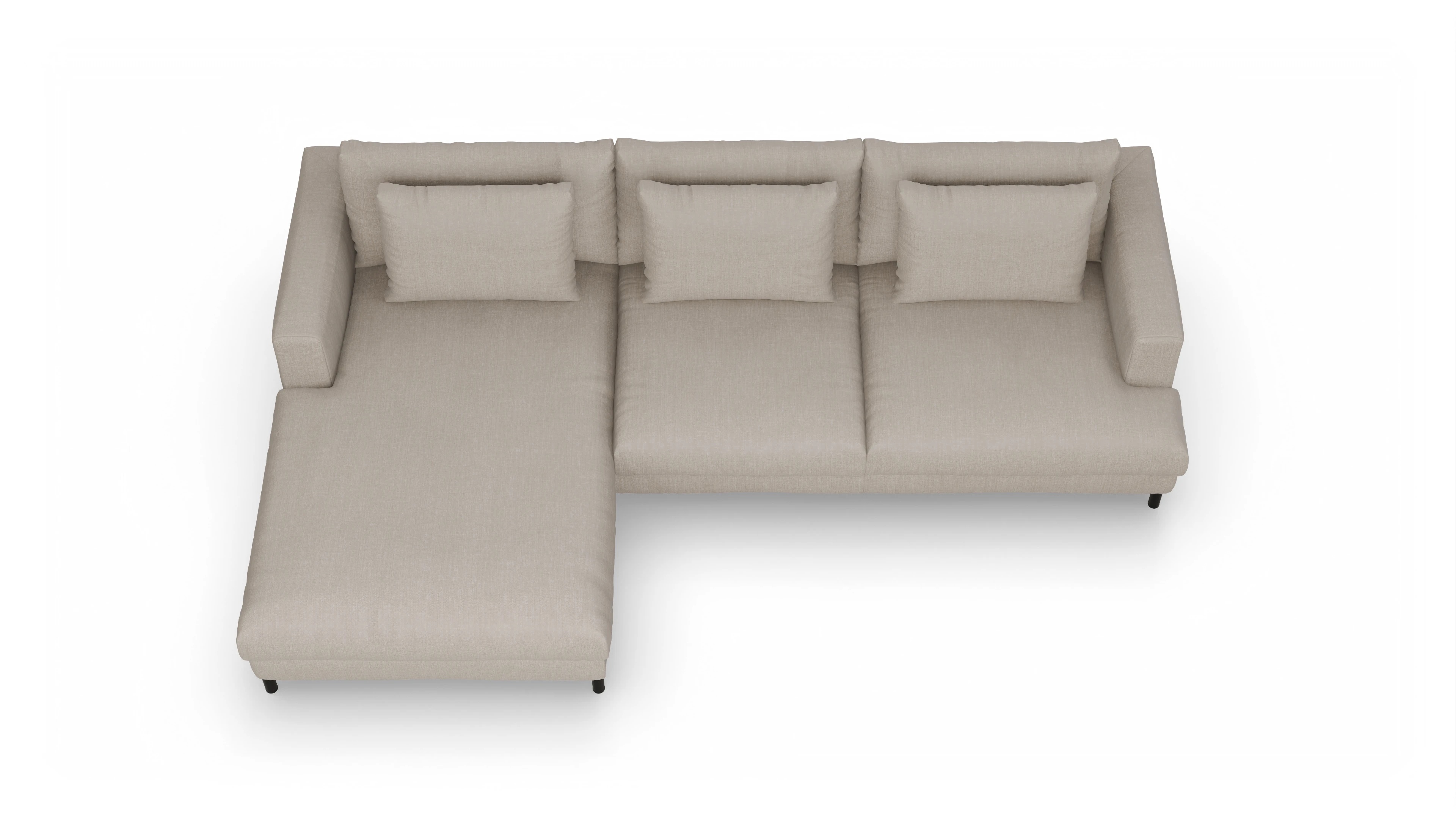 Ansicht des Produktes Faro Sofa mit Rec links in Stoff braun