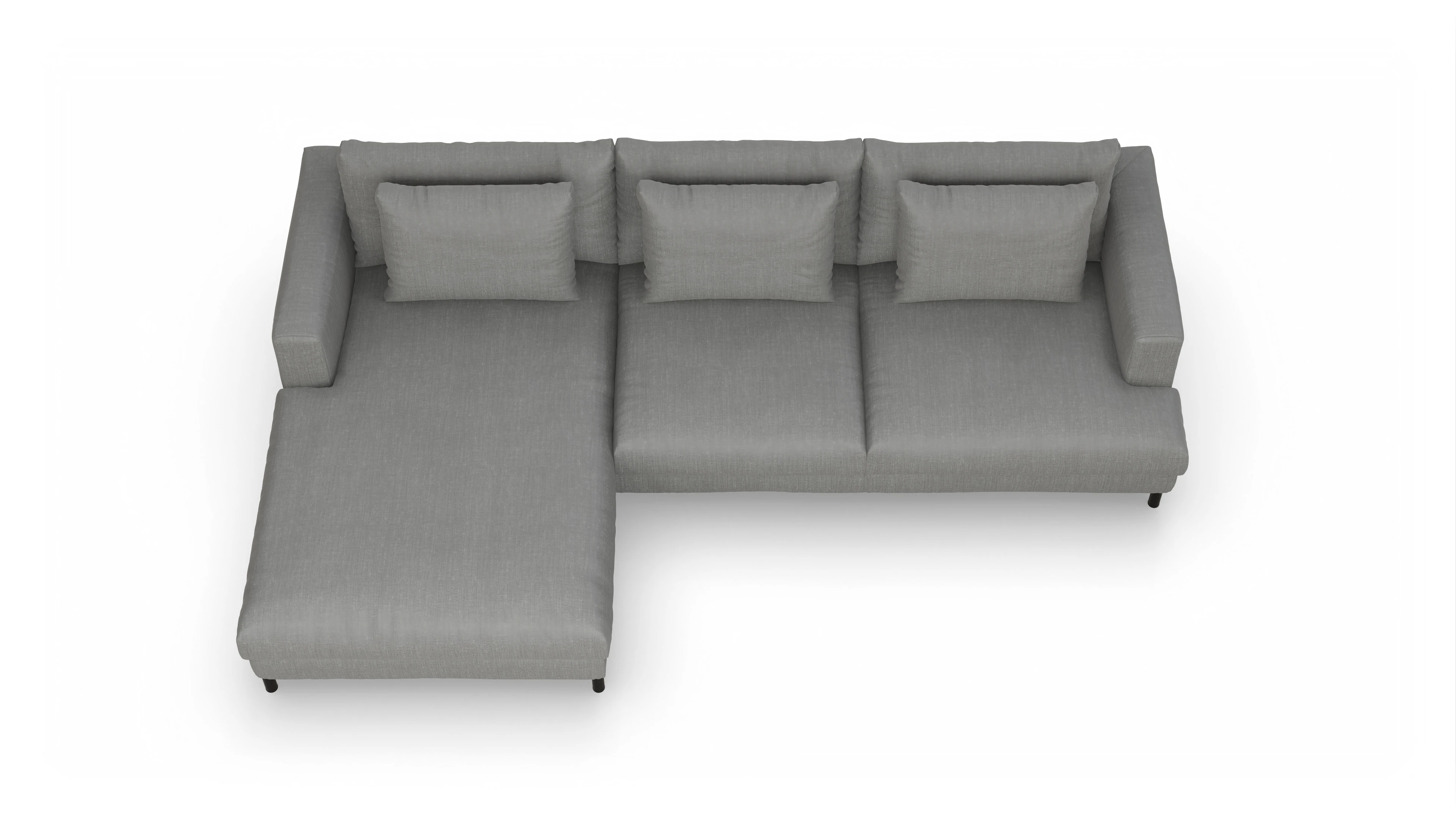 Ansicht des Produktes Faro Sofa mit Rec links in Stoff grau