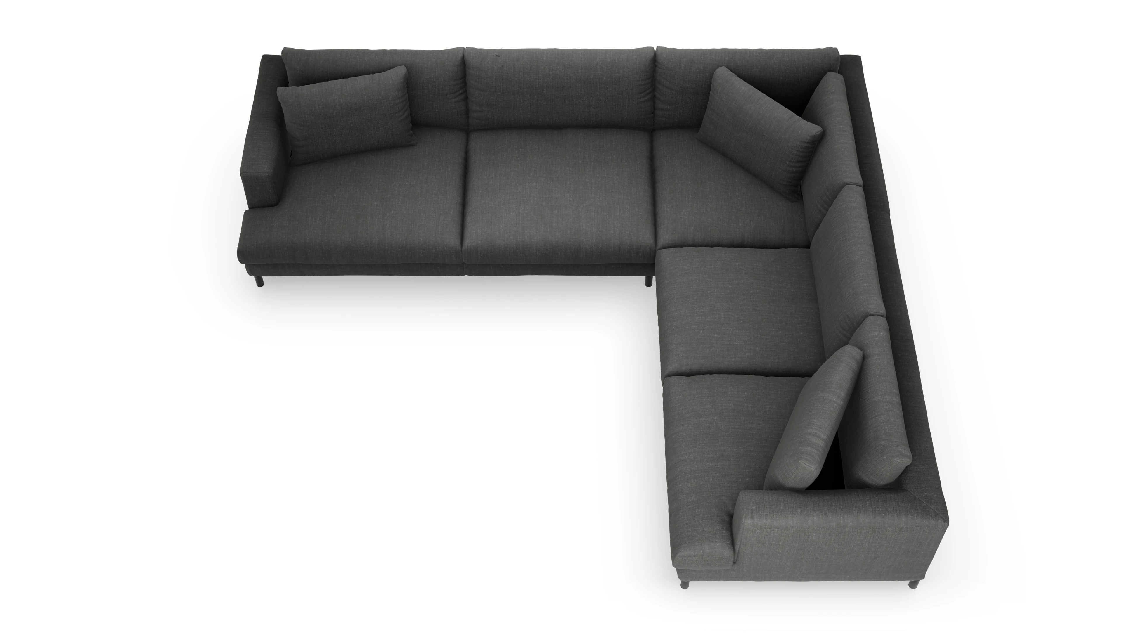 Ansicht des Produktes Faro Ecksofa Rechts in Stoff grau