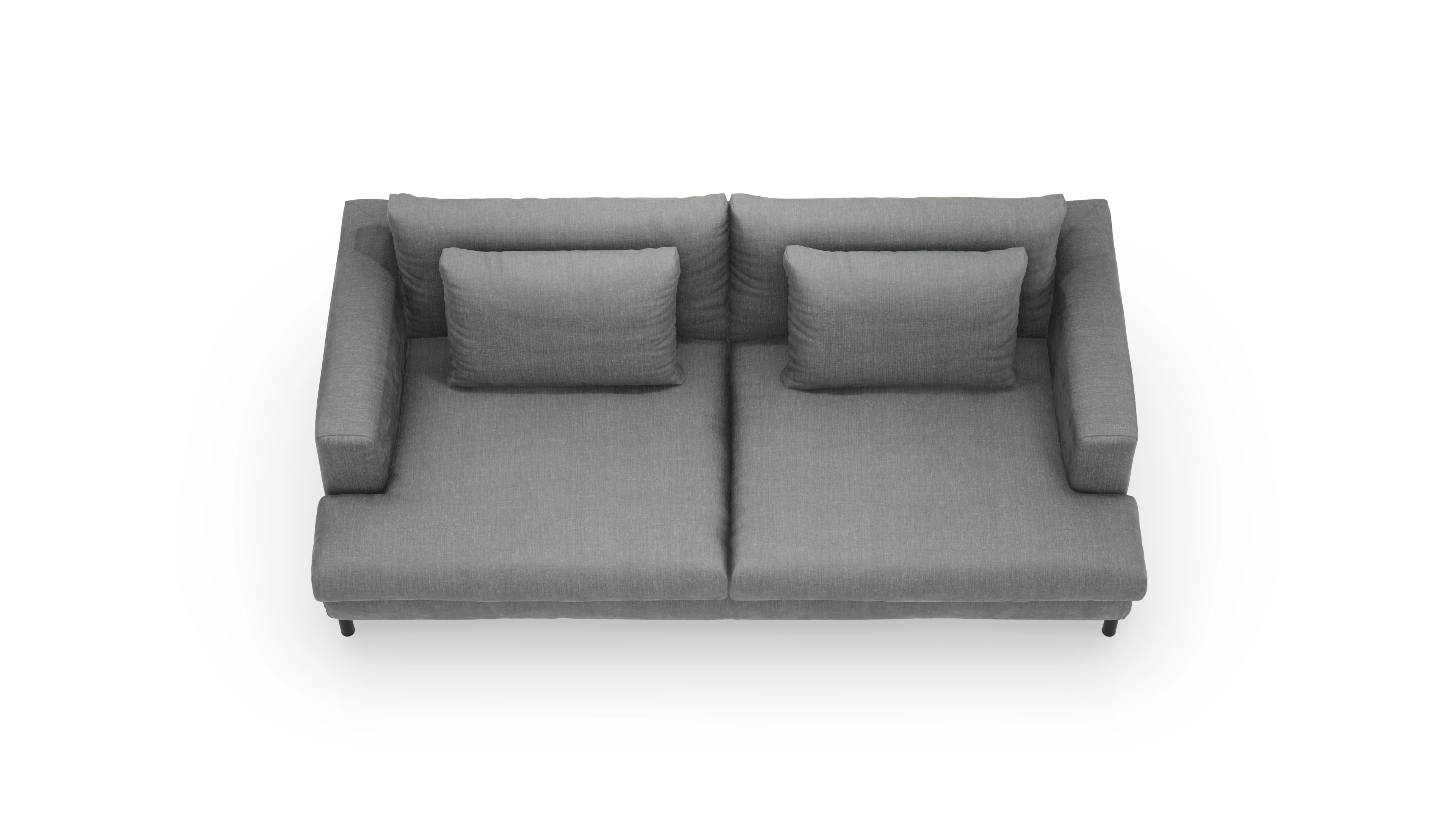 Sofa Faro in Stoff Ansicht des Produktes Faro 3-Sitzer in Stoff grau
