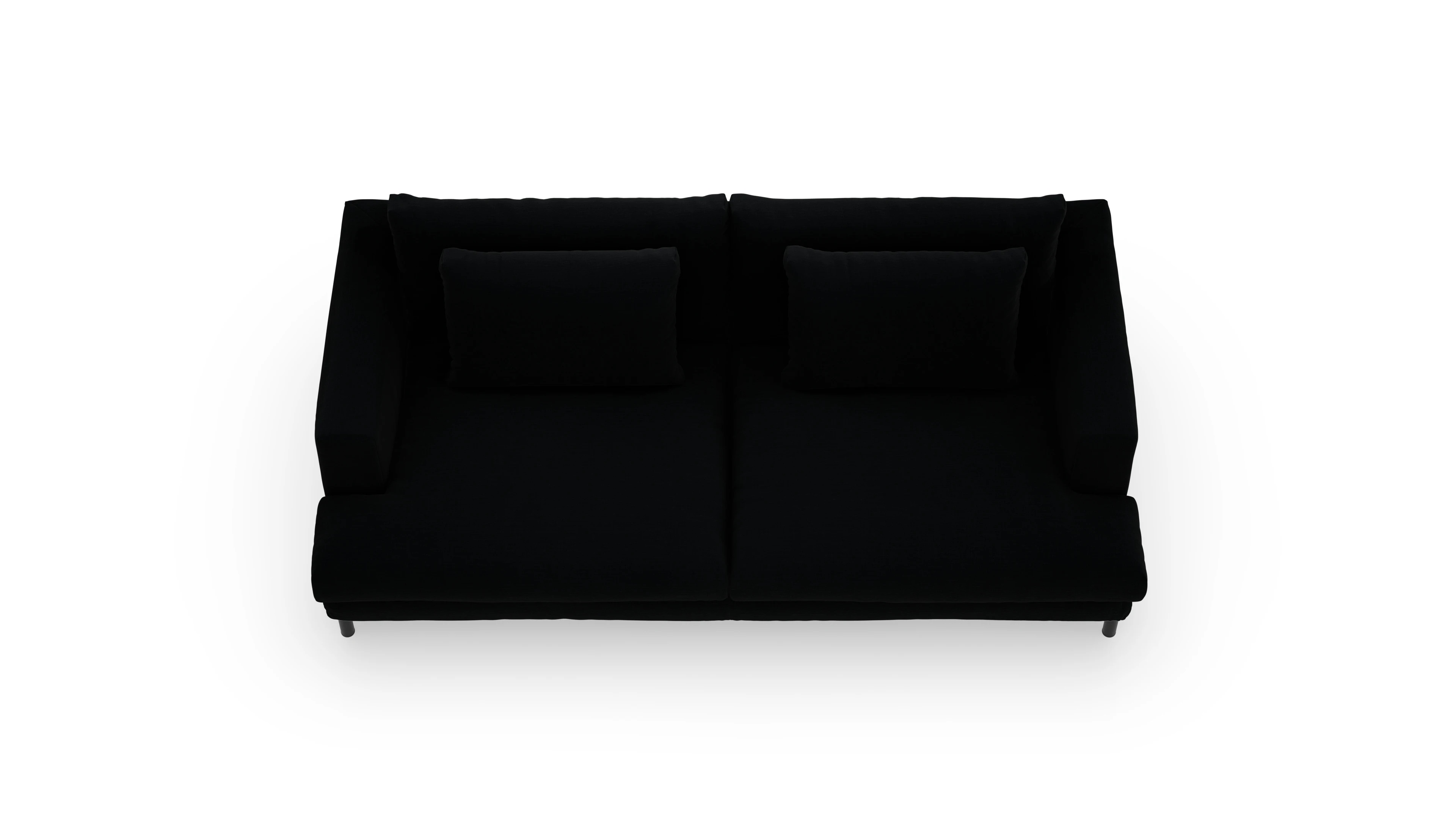 Sofa Faro in Stoff Ansicht des Produktes Faro 3-Sitzer in Stoff schwarz