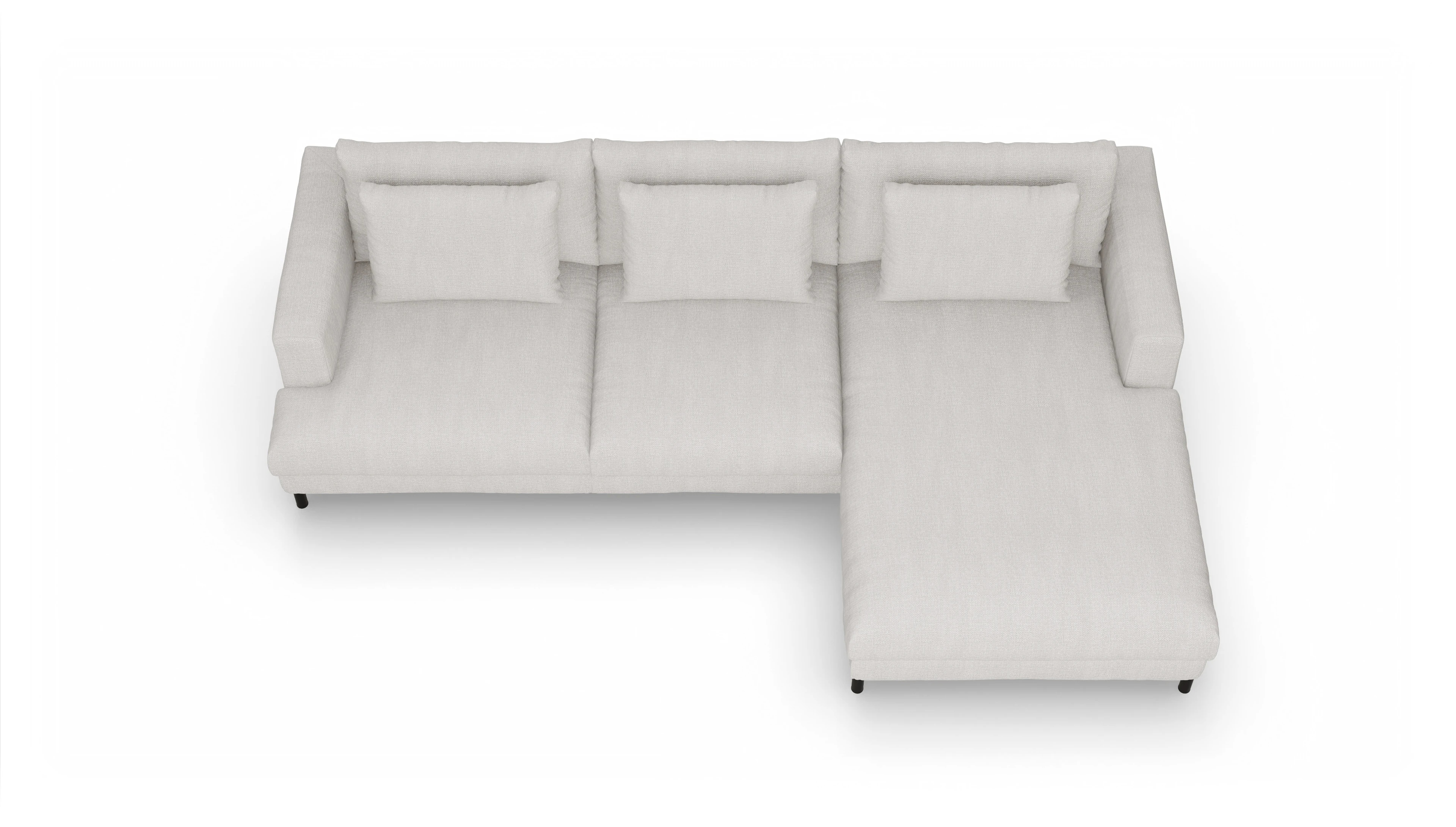 Ansicht des Produktes Faro Sofa mit Rec rechts in Stoff weiß