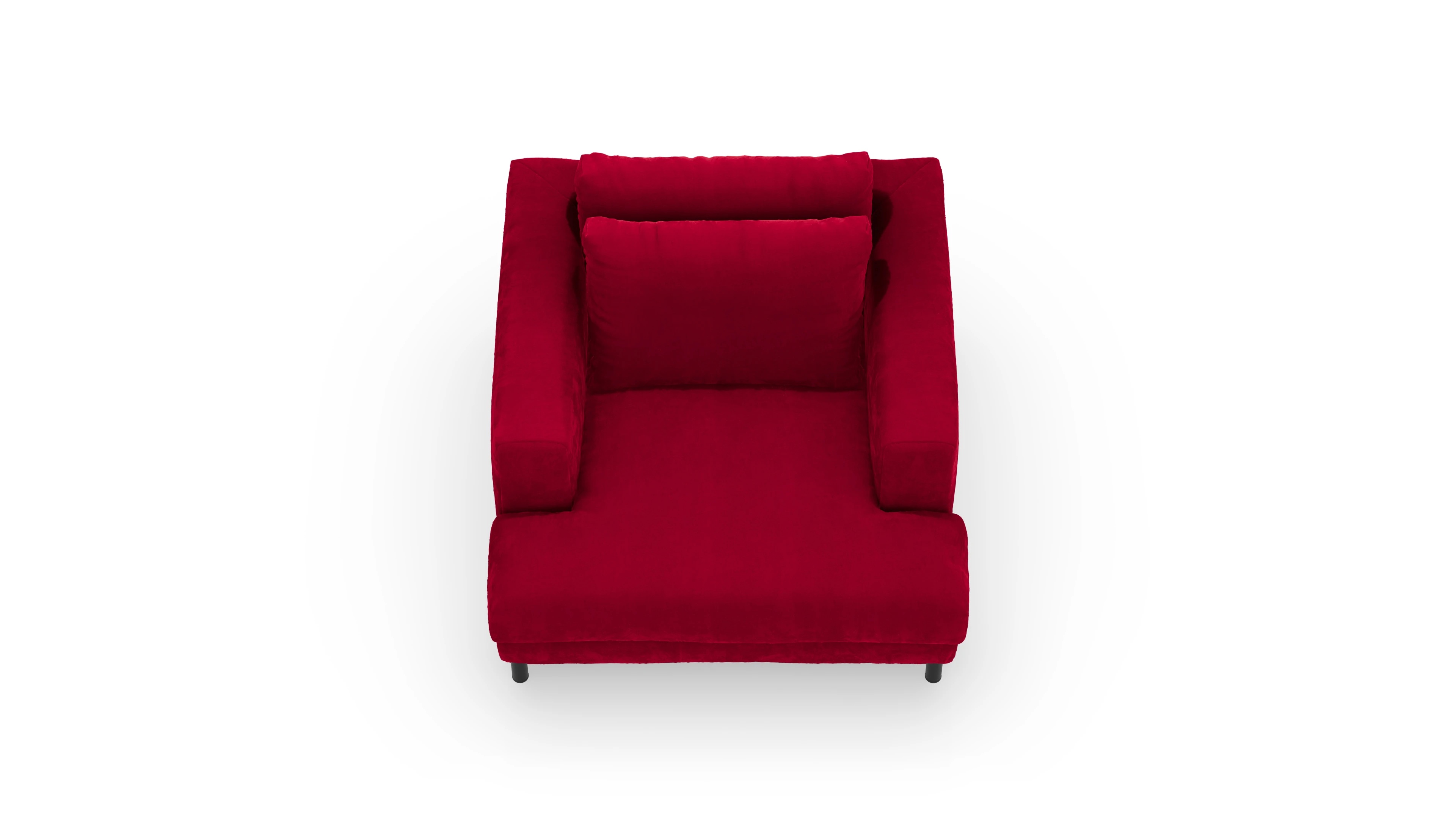 Sessel Faro in Stoff Ansicht des Produktes Faro Sessel in Samt rot
