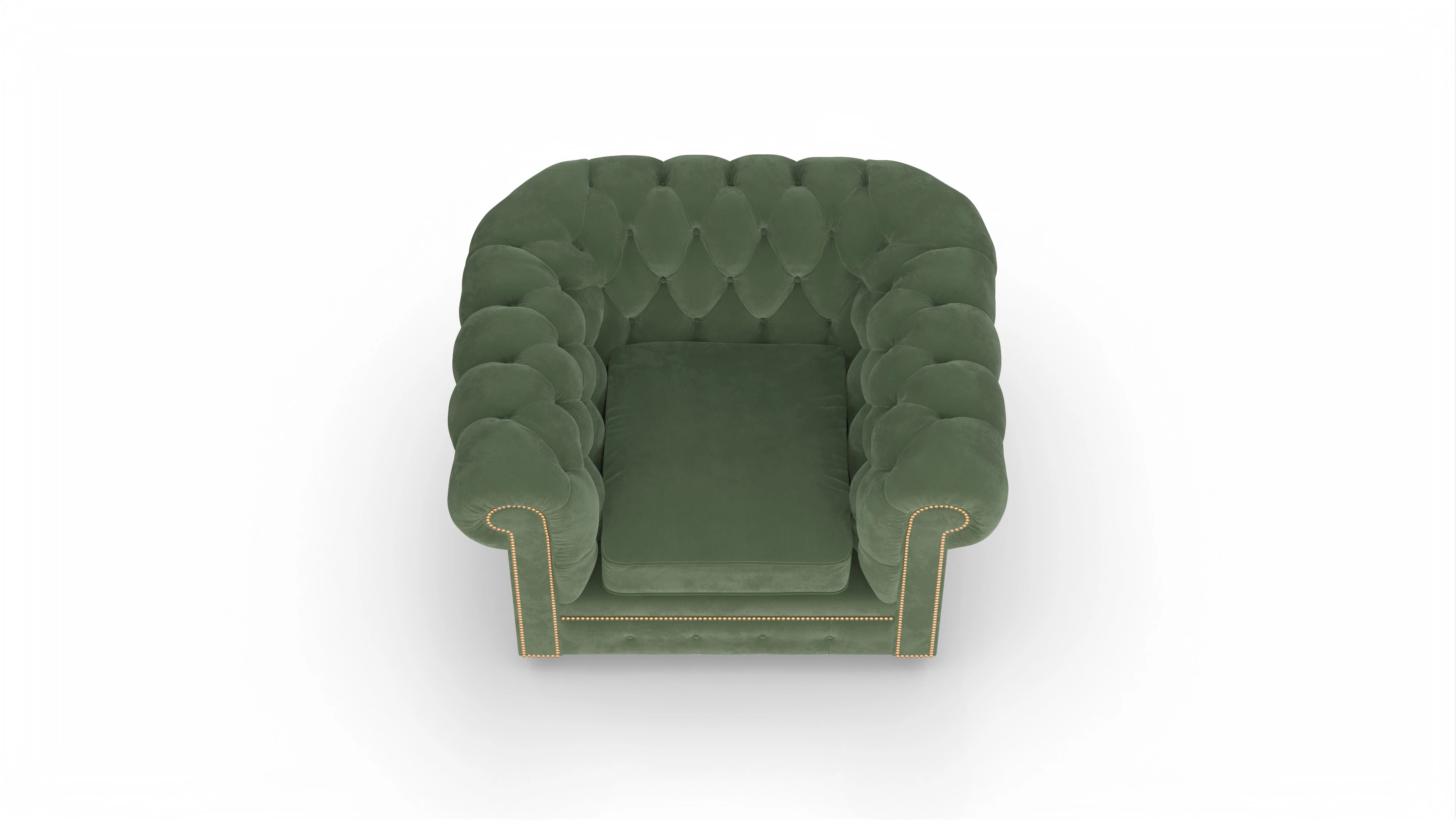 Chesterfield Samtsessel William Ansicht des Produktes William Sessel in Samt grün