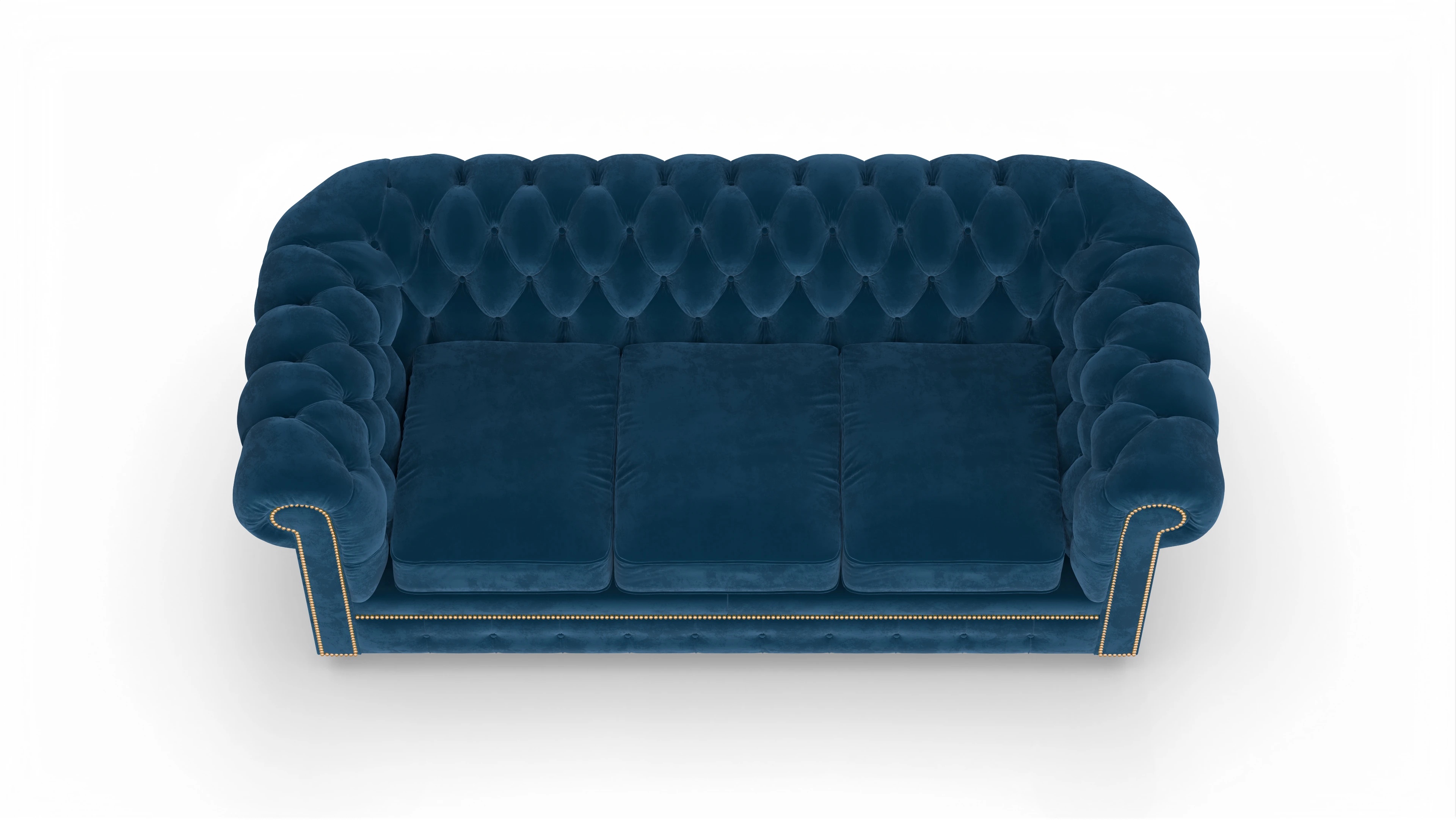 Ansicht des Produktes William 3-Sitzer in Samt blau