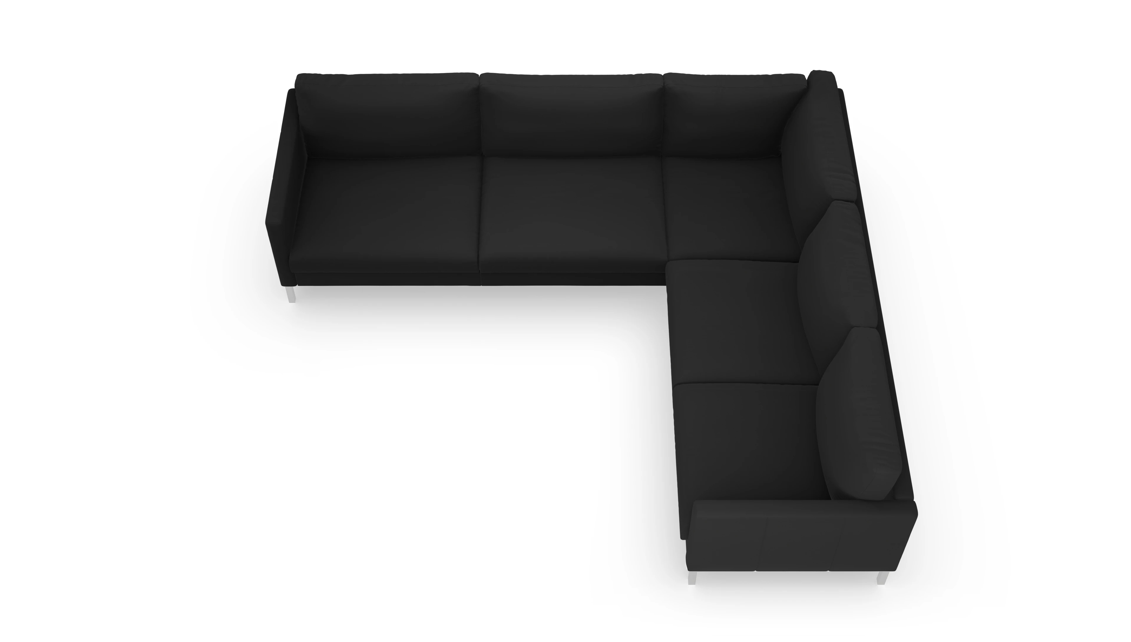 Ansicht des Produktes Jacobsen Ecksofa Rechts in Leder schwarz
