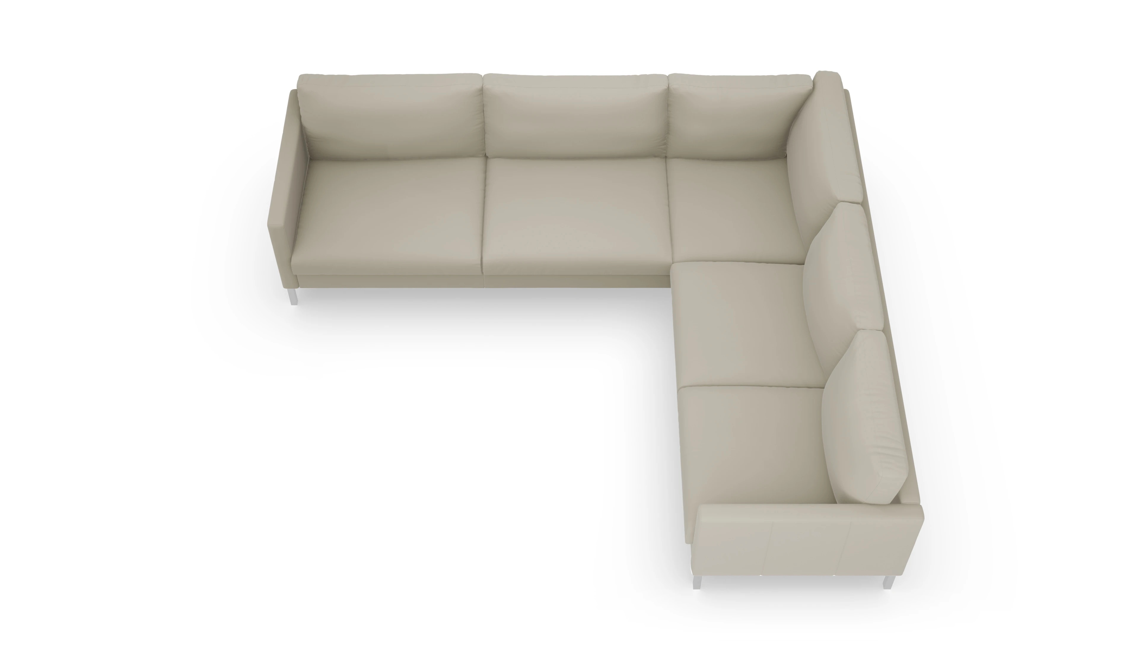 Designer-Sofa Jacobsen in Leder Ansicht des Produktes Jacobsen Ecksofa Rechts in Leder beige