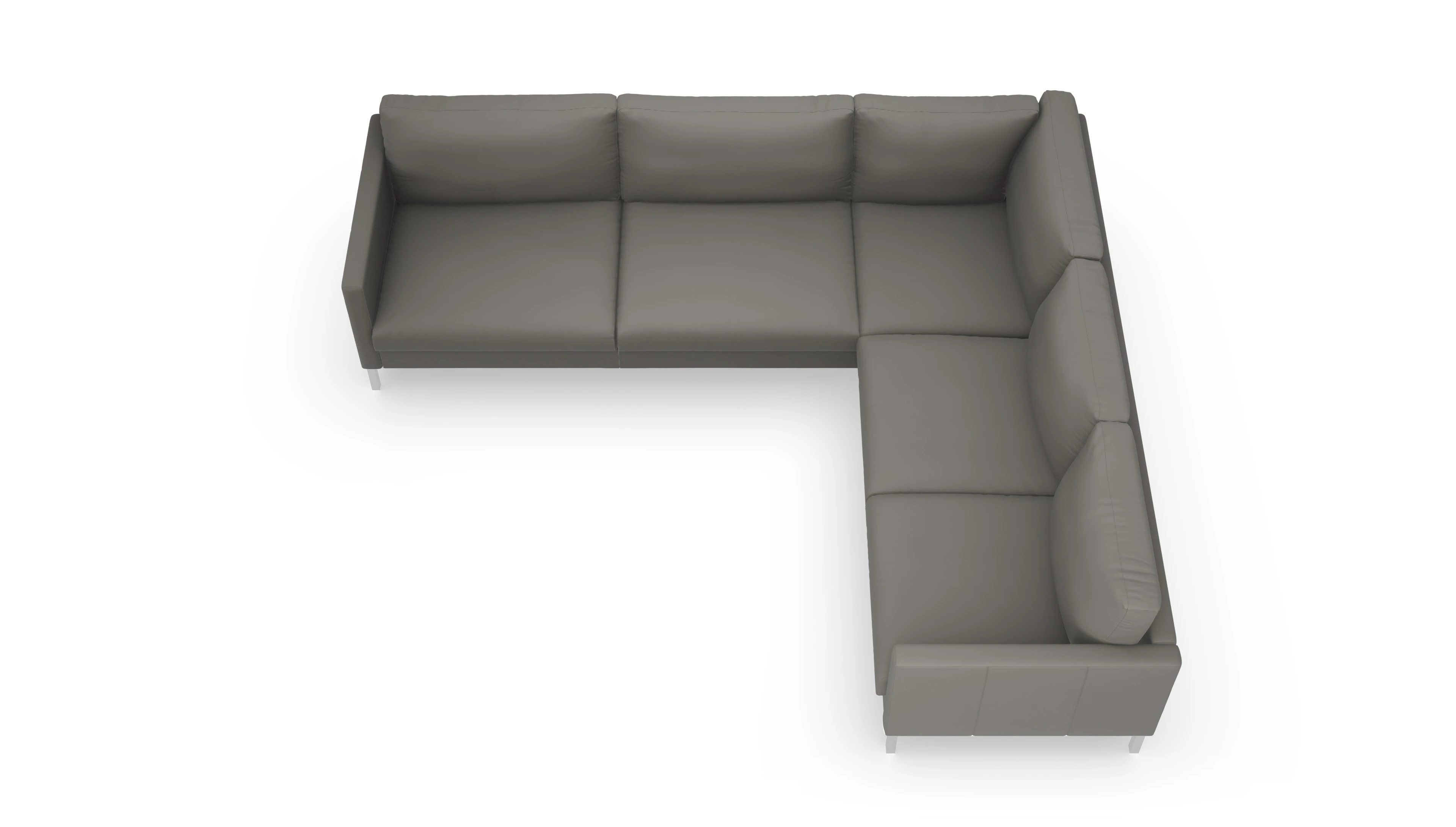 Ansicht des Produktes Jacobsen Ecksofa Rechts in Leder grau