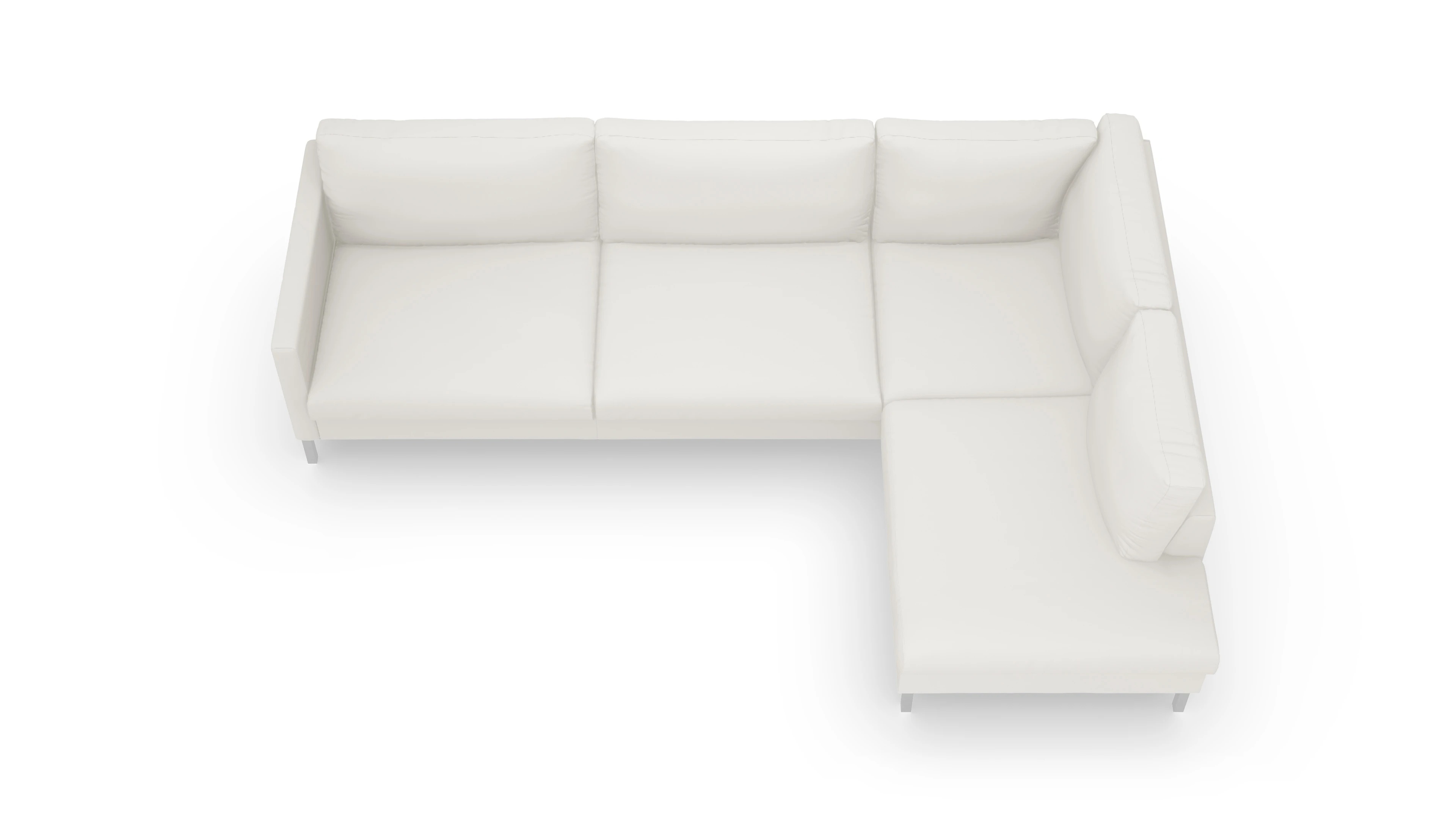 Ansicht des Produktes Jacobsen Sofa mit Rec rechts in Leder weiß