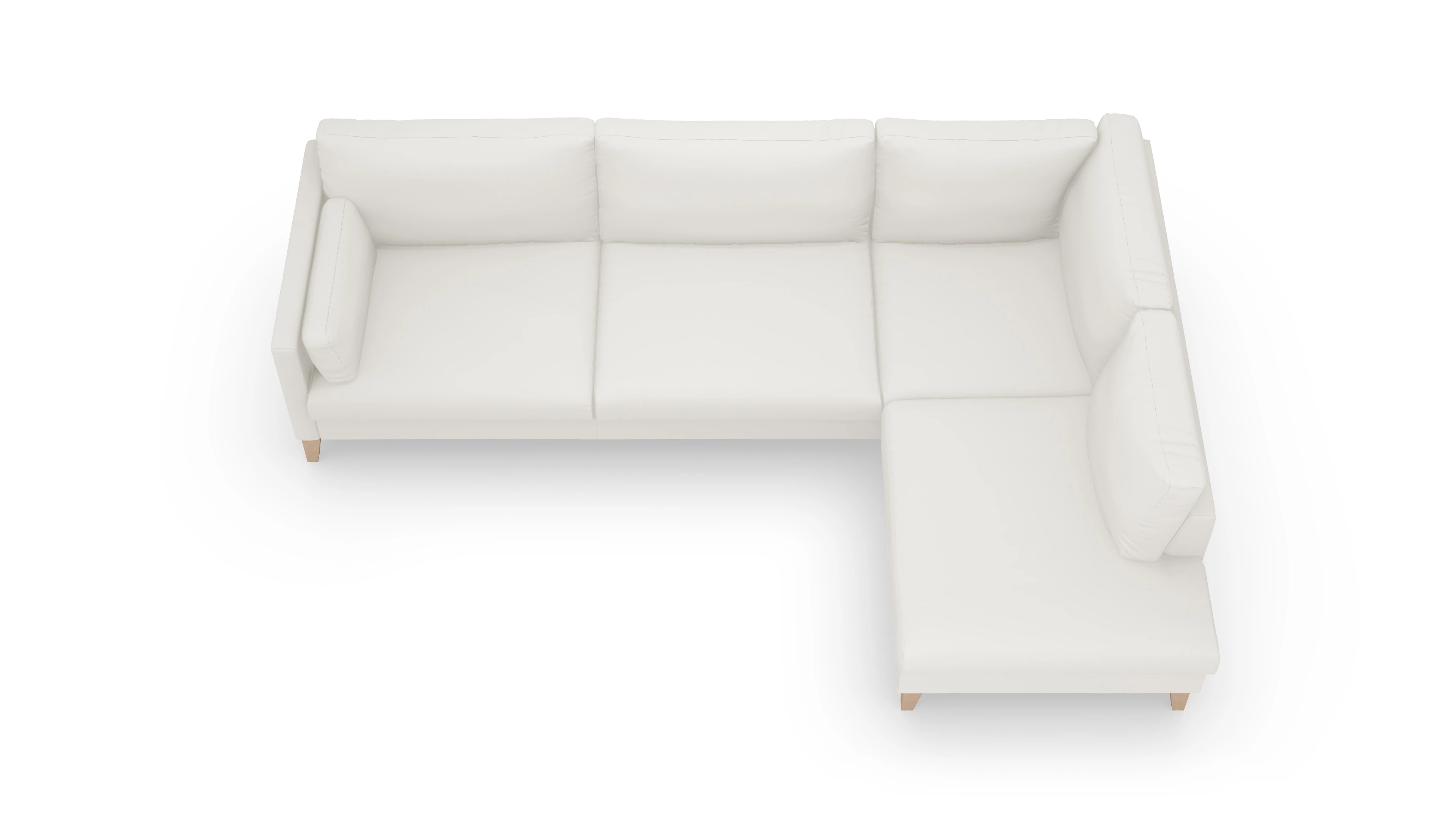 Ansicht des Produktes Jensen Sofa mit Rec rechts in Leder weiß