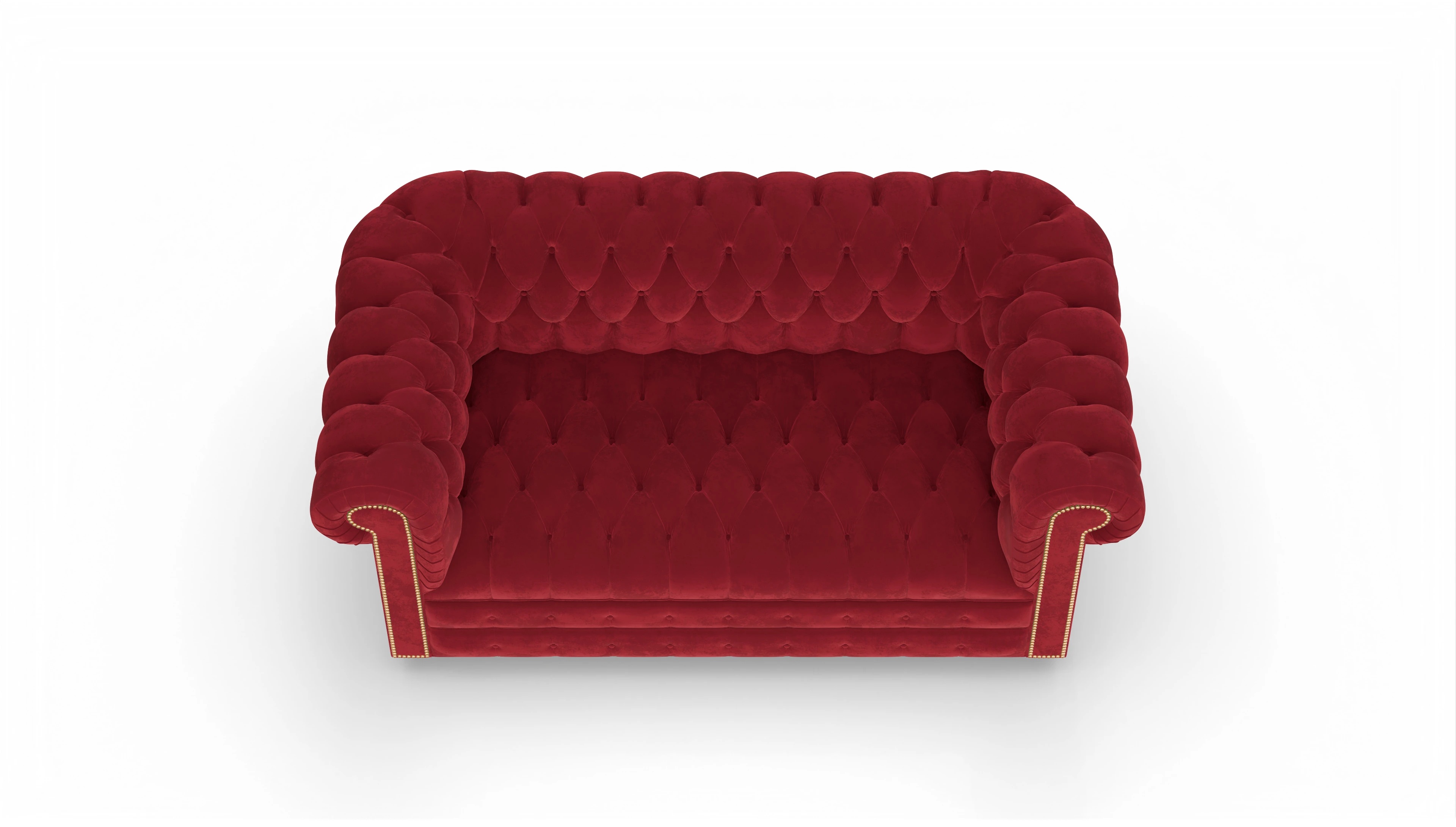 Chesterfield Samtsofa Osmond Ansicht des Produktes Osmond 2-Sitzer in Samt rot