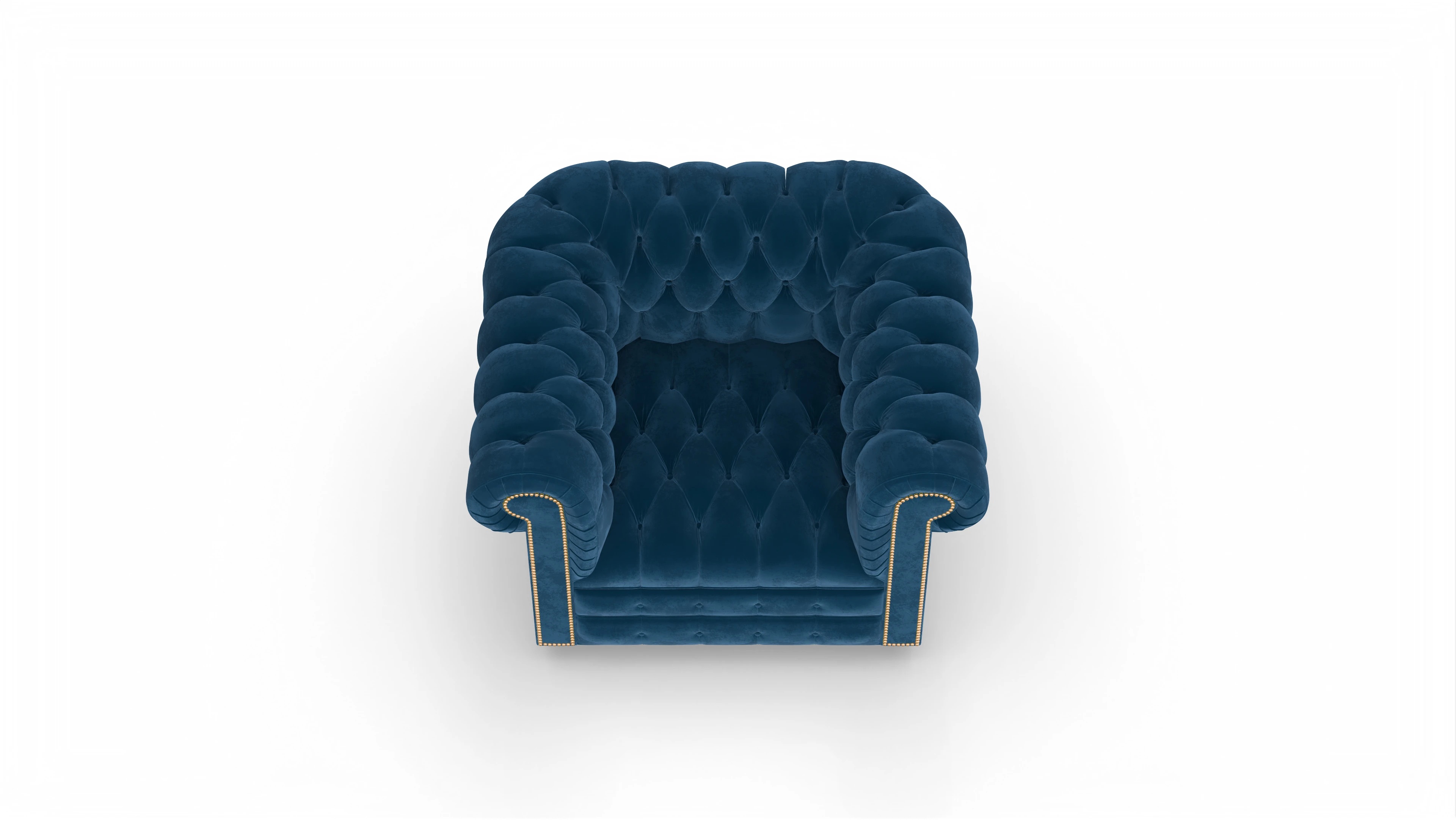 Chesterfield Samtsessel Osmond Ansicht des Produktes Osmond Sessel in Samt blau