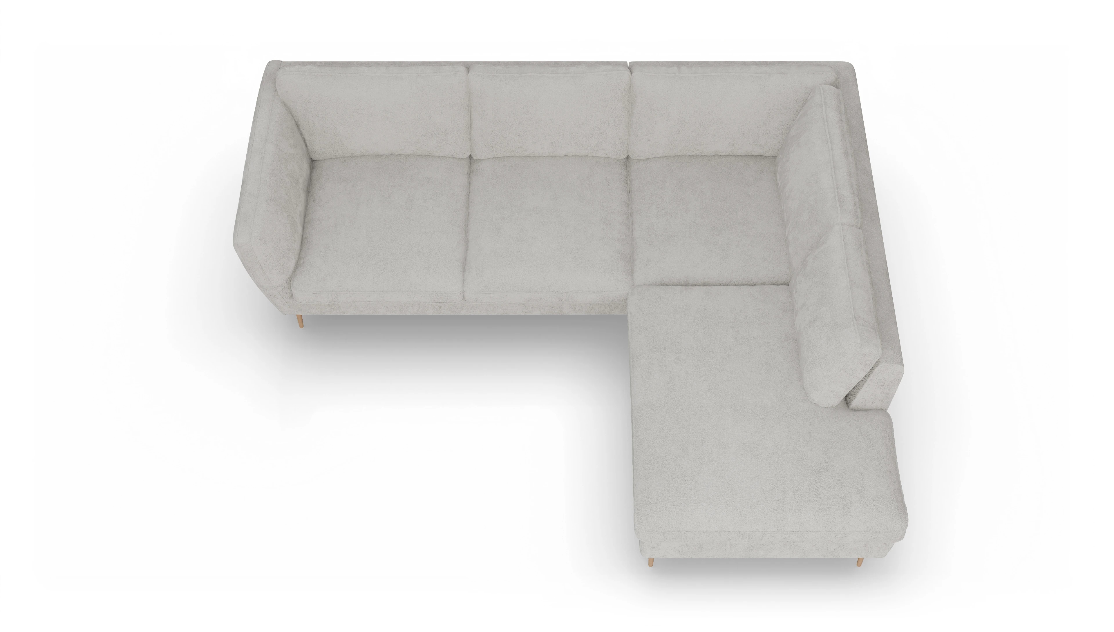 Ansicht des Produktes Karlsen Sofa mit Ottomane rechts in Stoff weiß