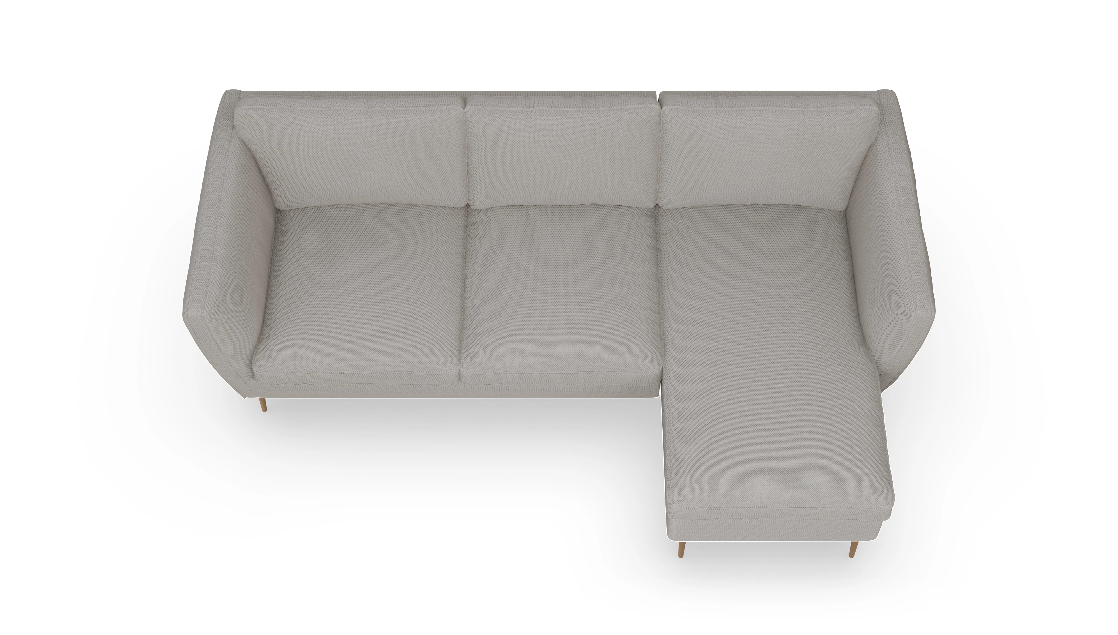 Sofa Karlsen in Stoff Ansicht des Produktes Karlsen Sofa mit Rec rechts in Stoff weiß