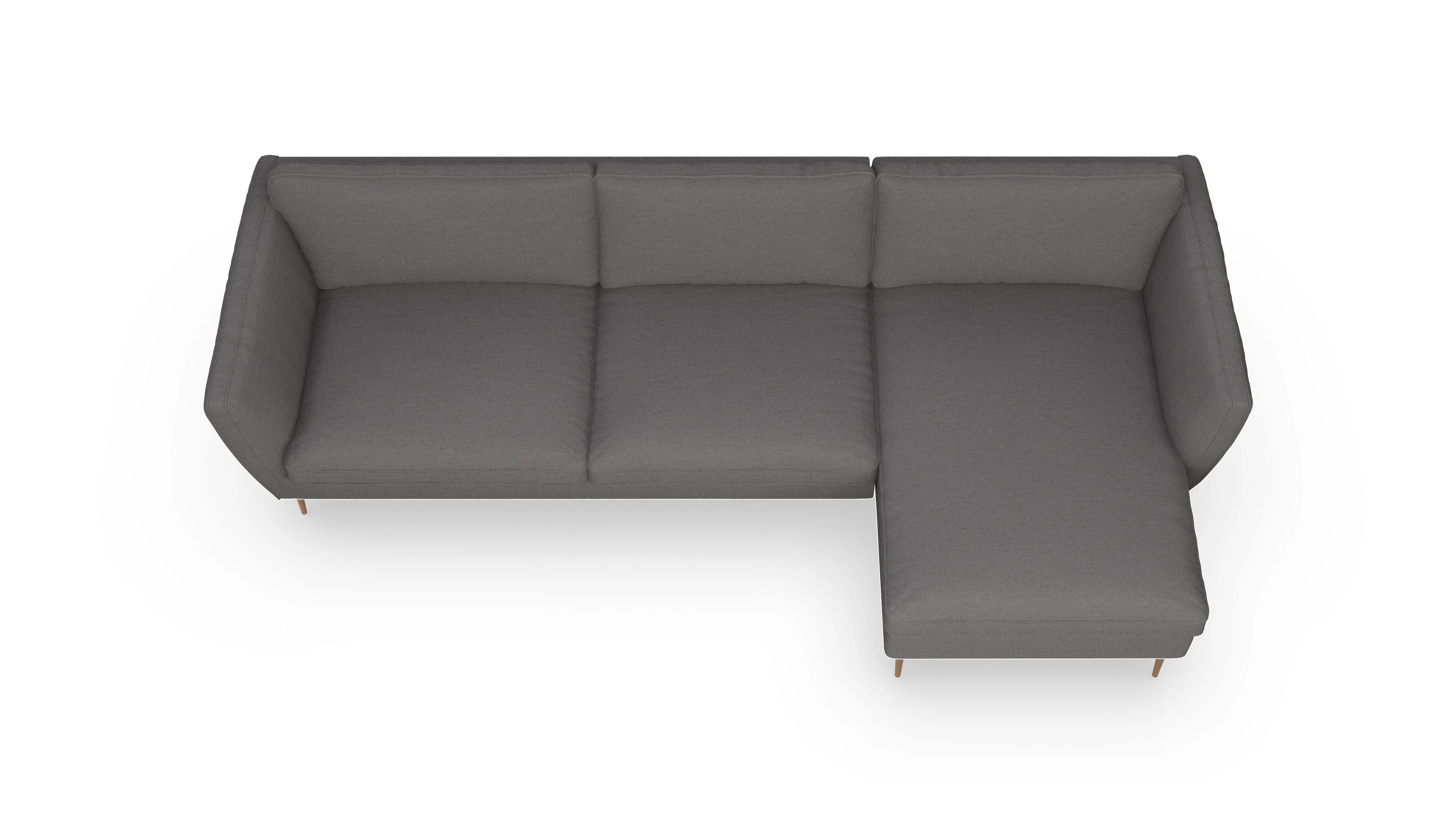 Ansicht des Produktes Karlsen Sofa mit Rec rechts in Stoff grau