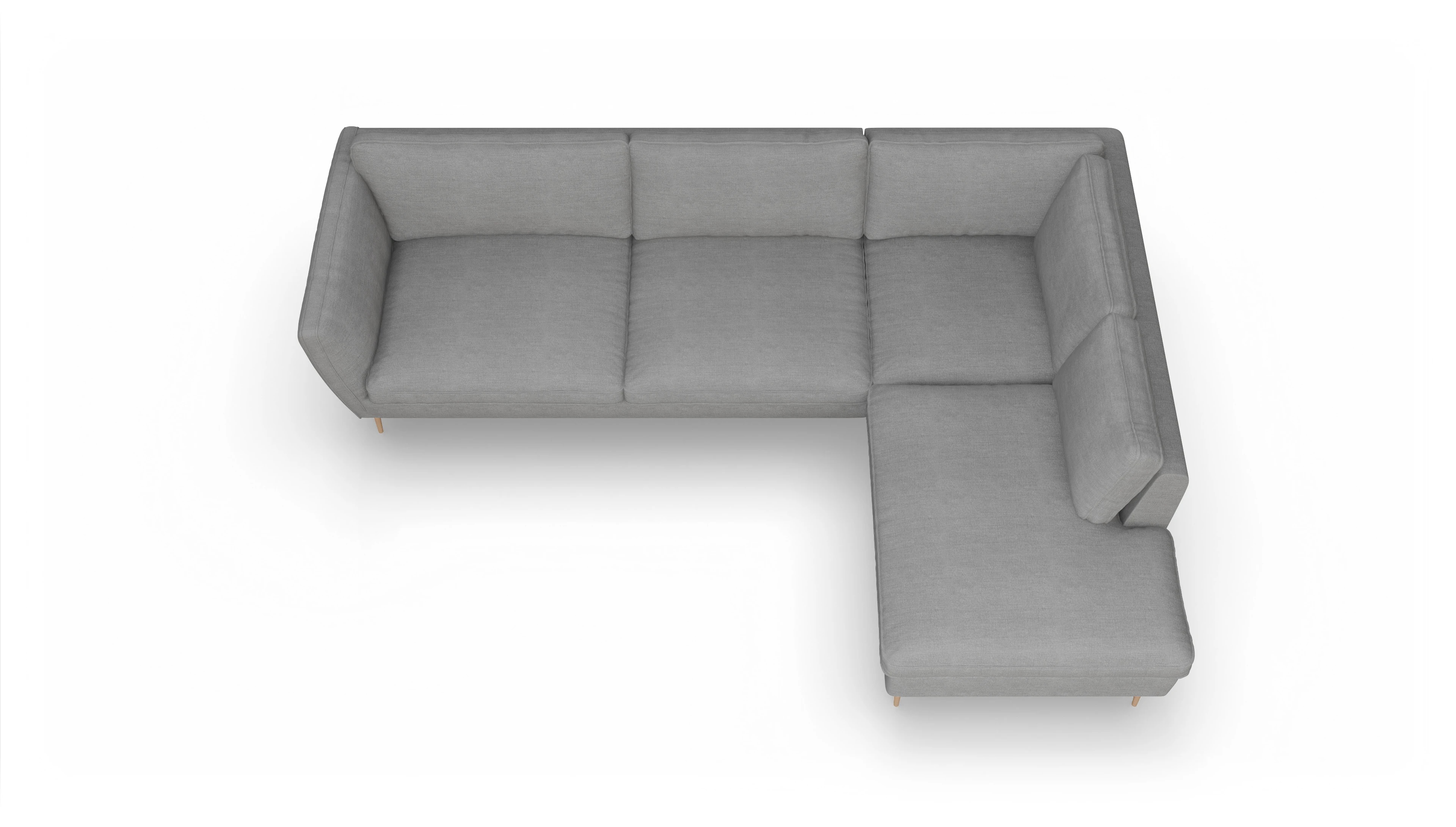 Ansicht des Produktes Karlsen Sofa mit Ottomane rechts in Stoff grau