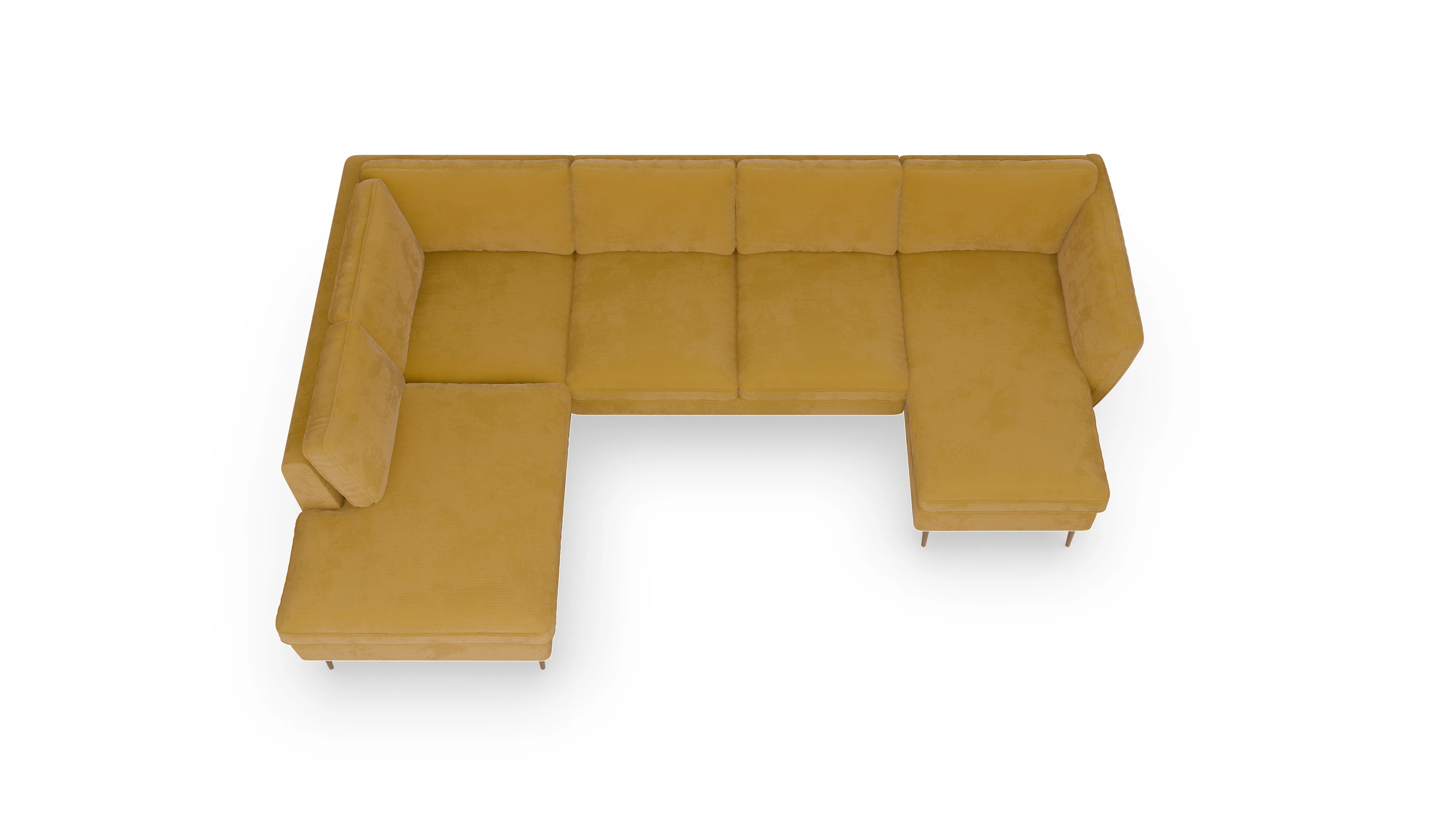 Ansicht des Produktes Karlsen Ecksofa Links in Cord gelb