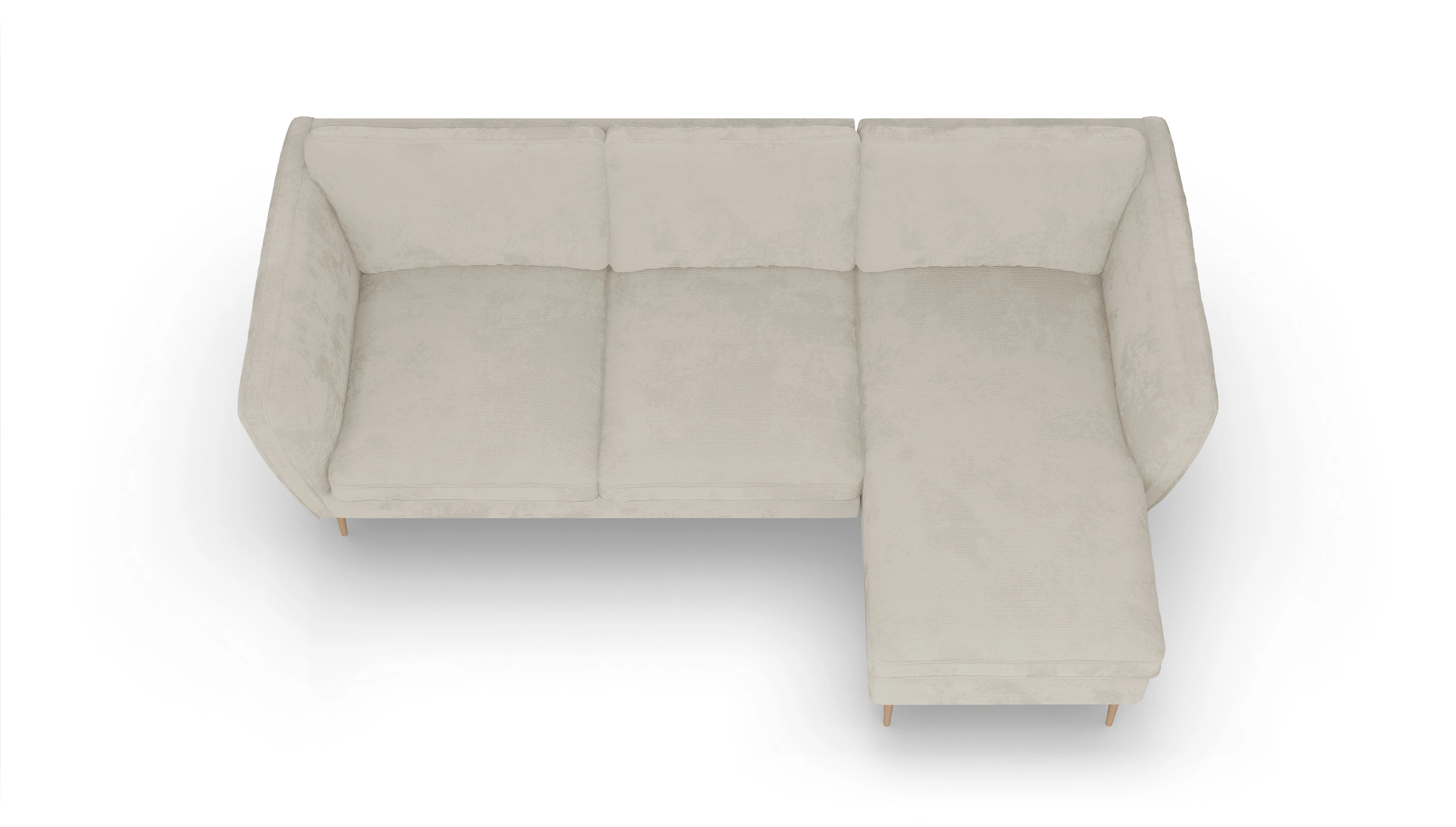 Ansicht des Produktes Karlsen Sofa mit Rec rechts in Cord weiß