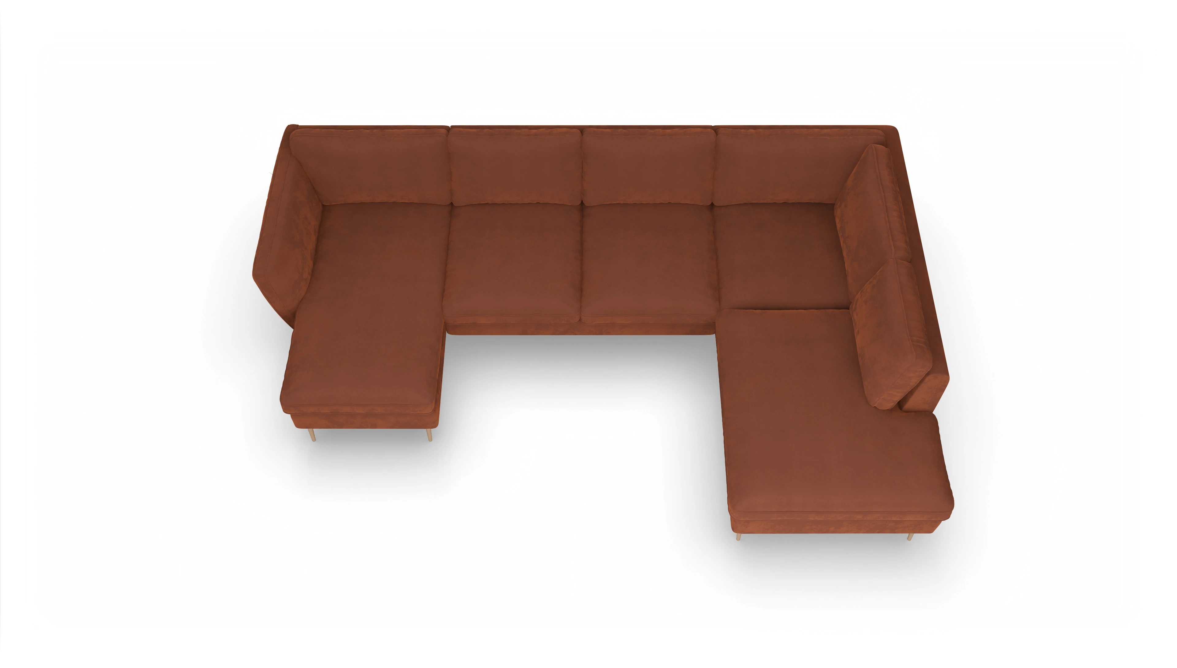 Ansicht des Produktes Karlsen Ecksofa Rechts in Samt orange