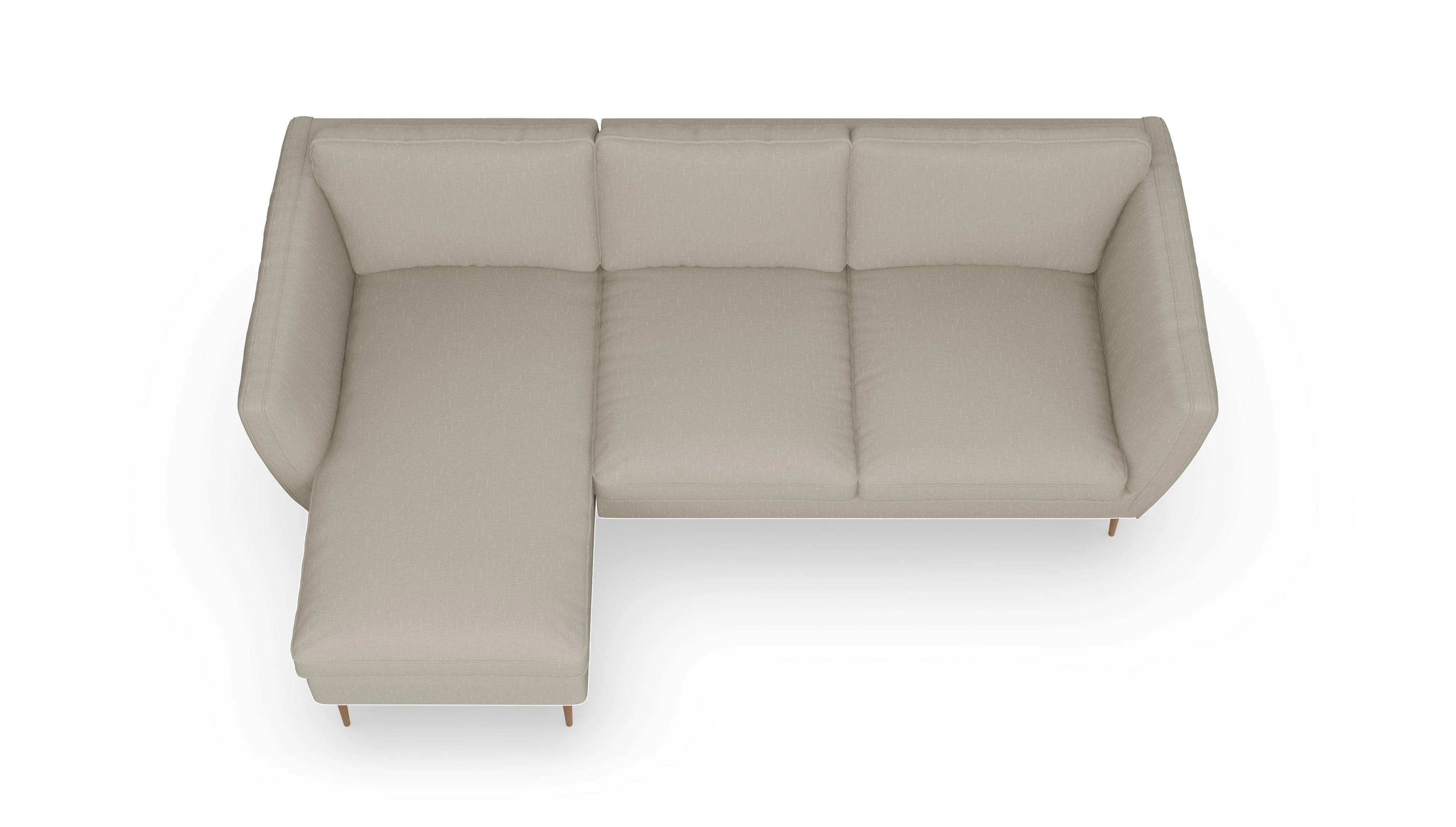 Sofa Karlsen in Stoff Ansicht des Produktes Karlsen Sofa mit Rec links in Stoff weiß
