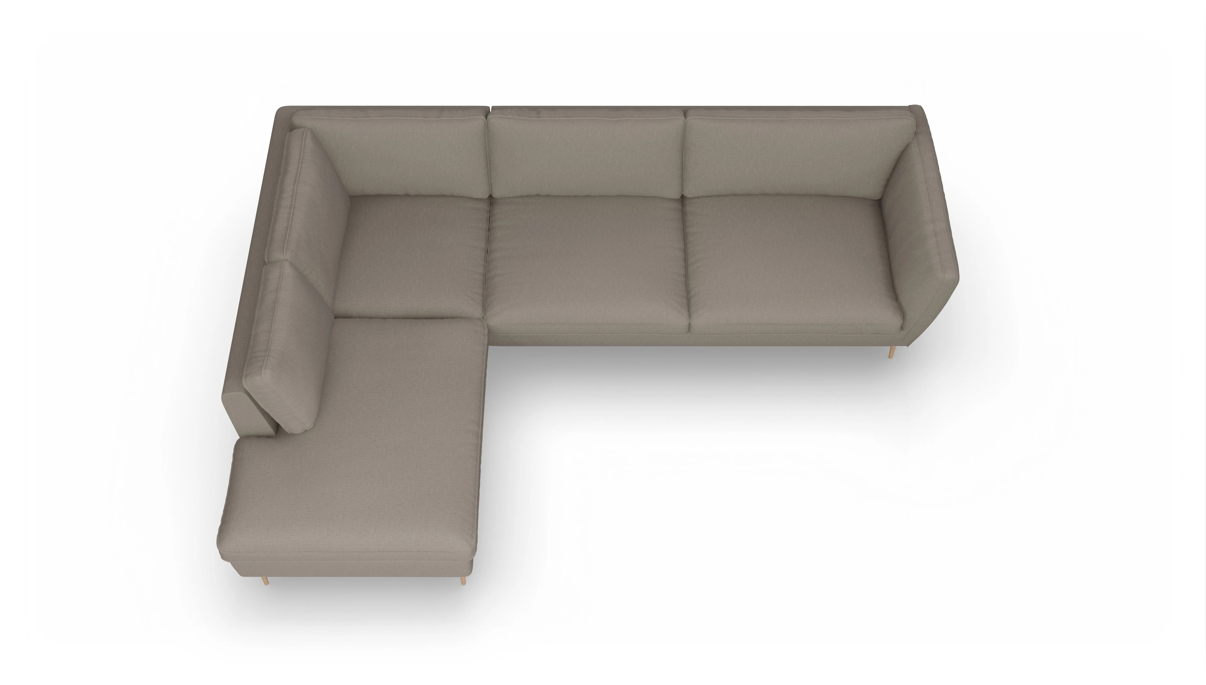 Ansicht des Produktes Karlsen Sofa mit Ottomane links in Stoff beige