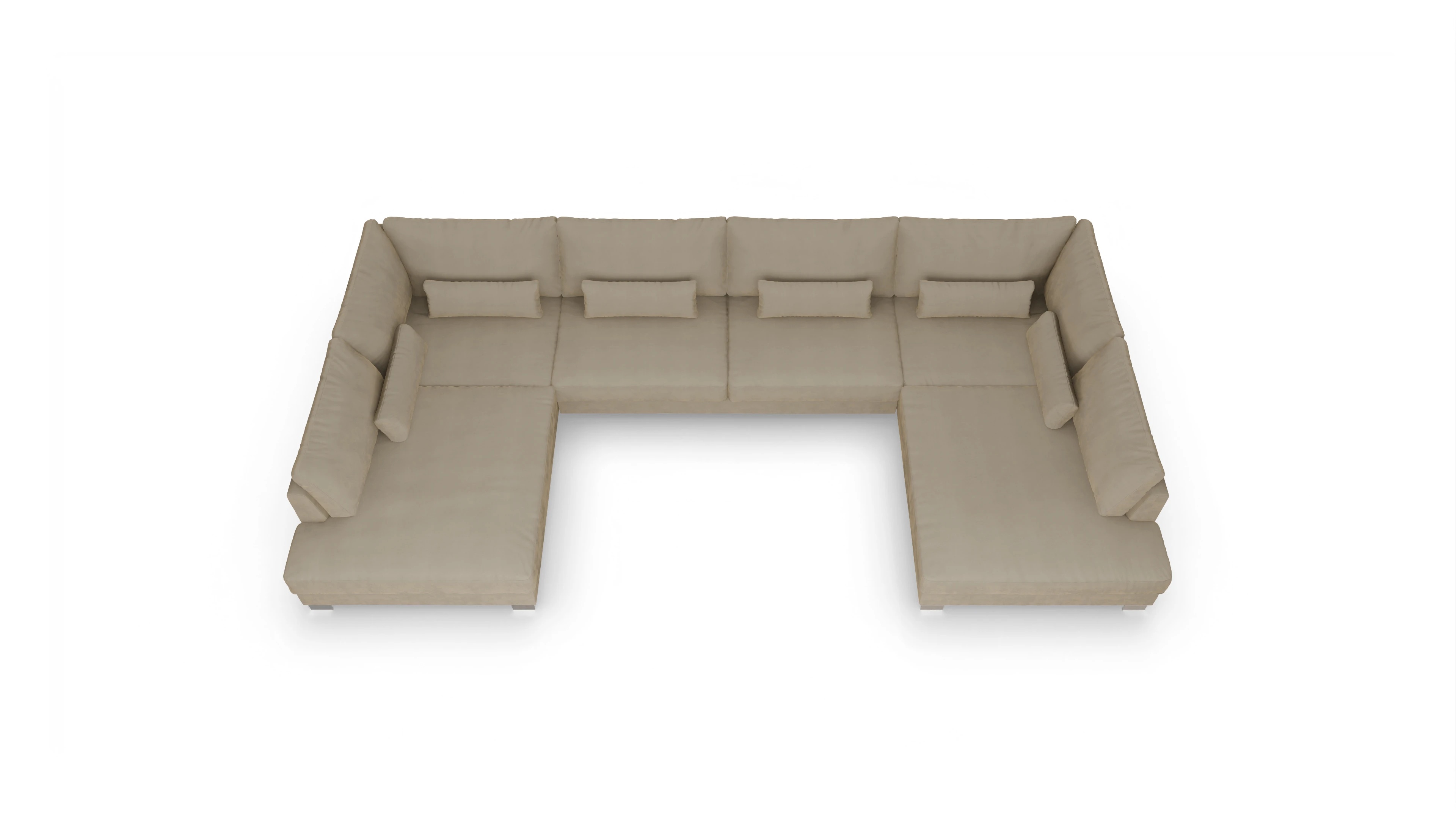 Ansicht des Produktes Odense U-Form links in Samt beige