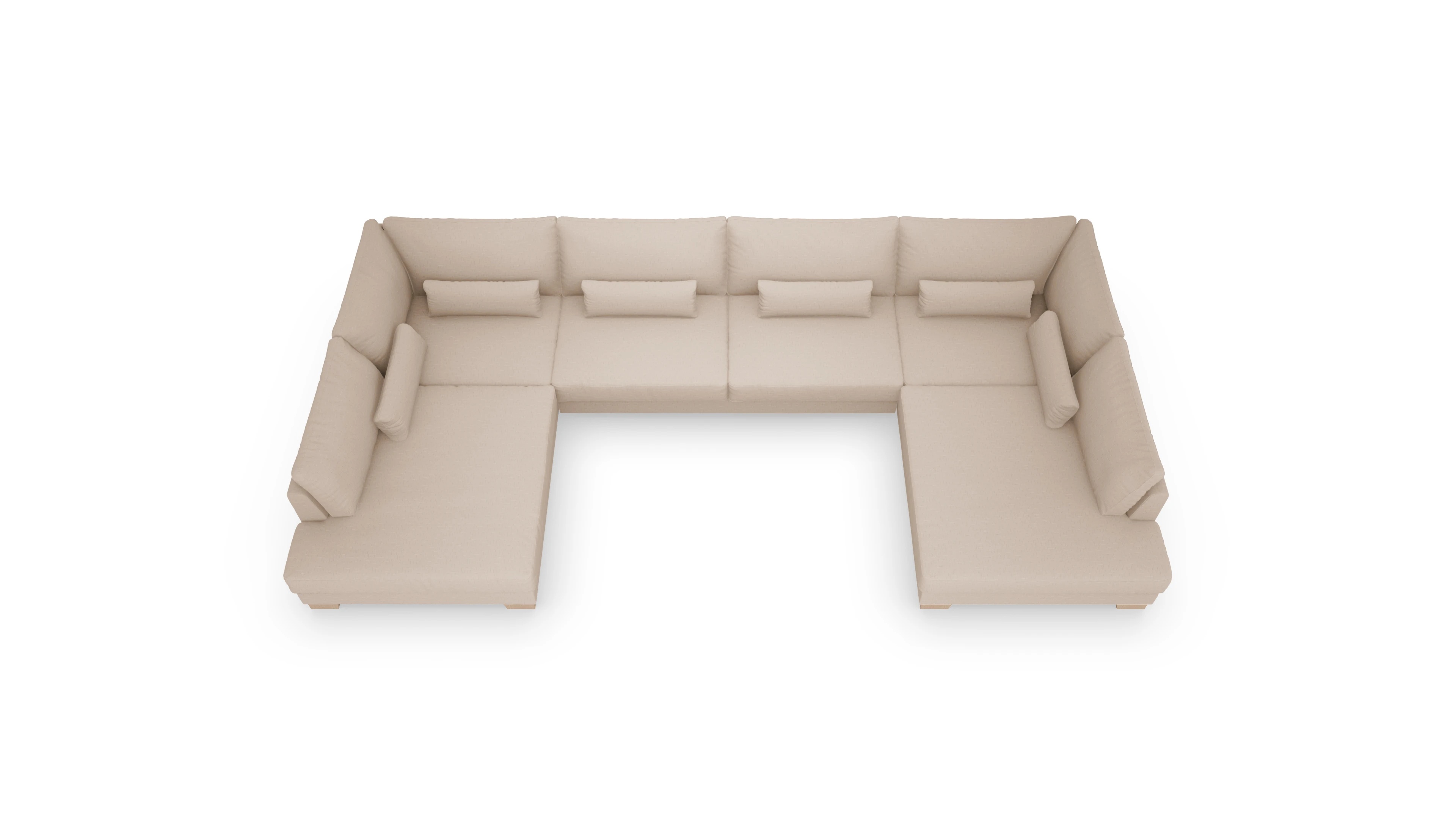 Sofa Odense in Stoff Ansicht des Produktes Odense U-Form links in Stoff beige