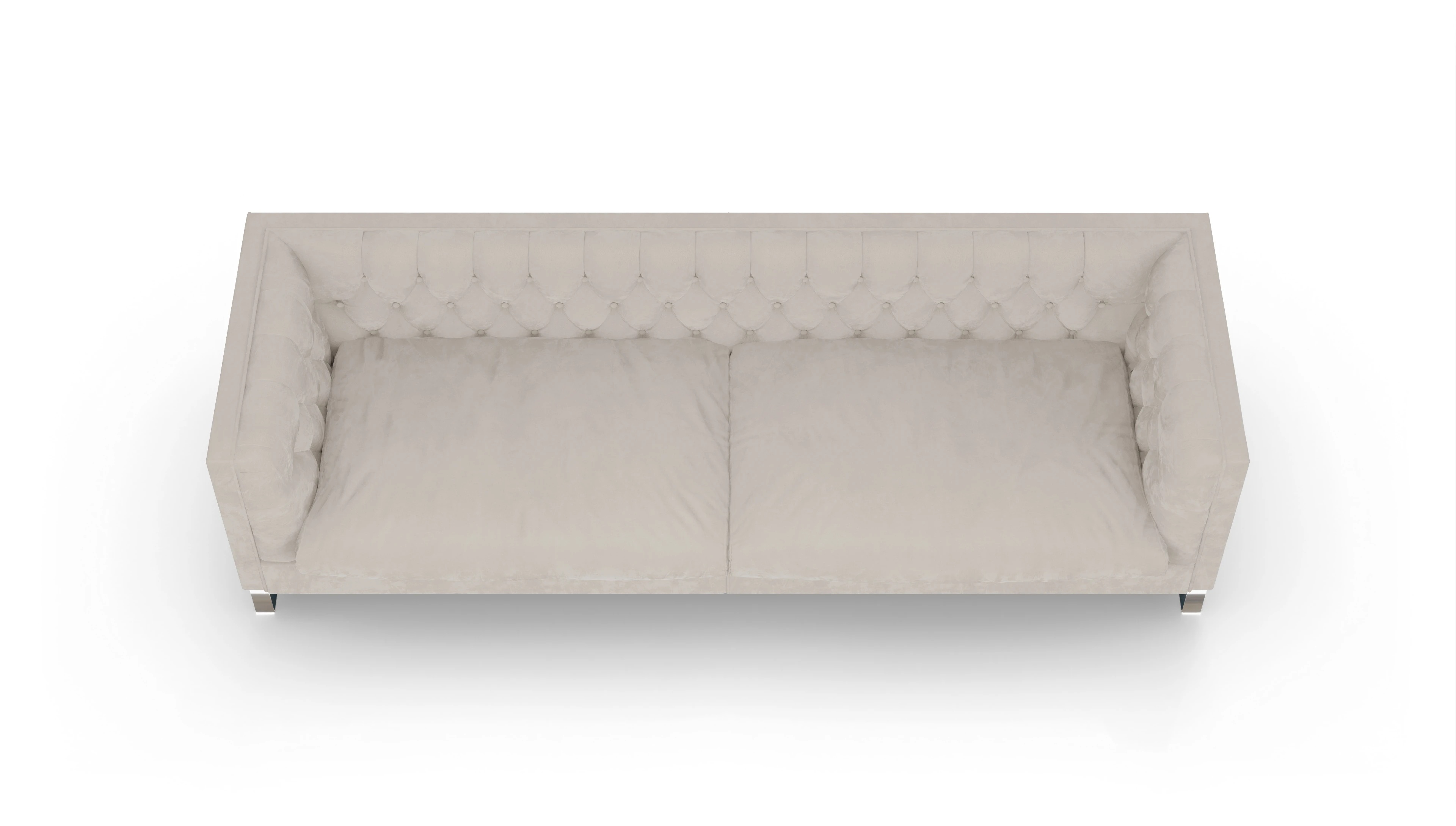 Designer-Sofa Nexus in Stoff Ansicht des Produktes Nexus 3,5-Sitzer in Samt weiß