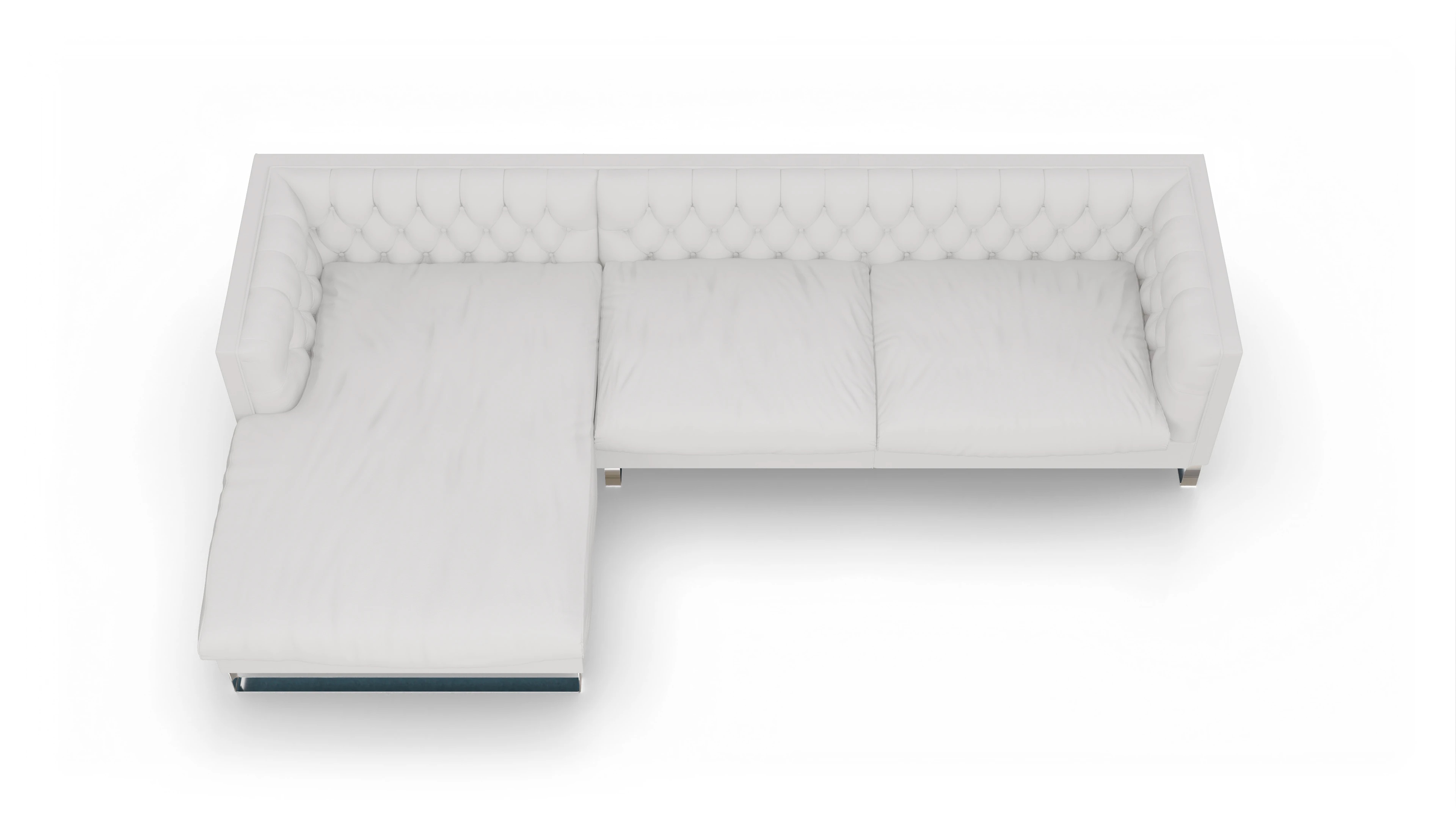 Ansicht des Produktes Nexus Sofa mit Rec links in Leder weiß