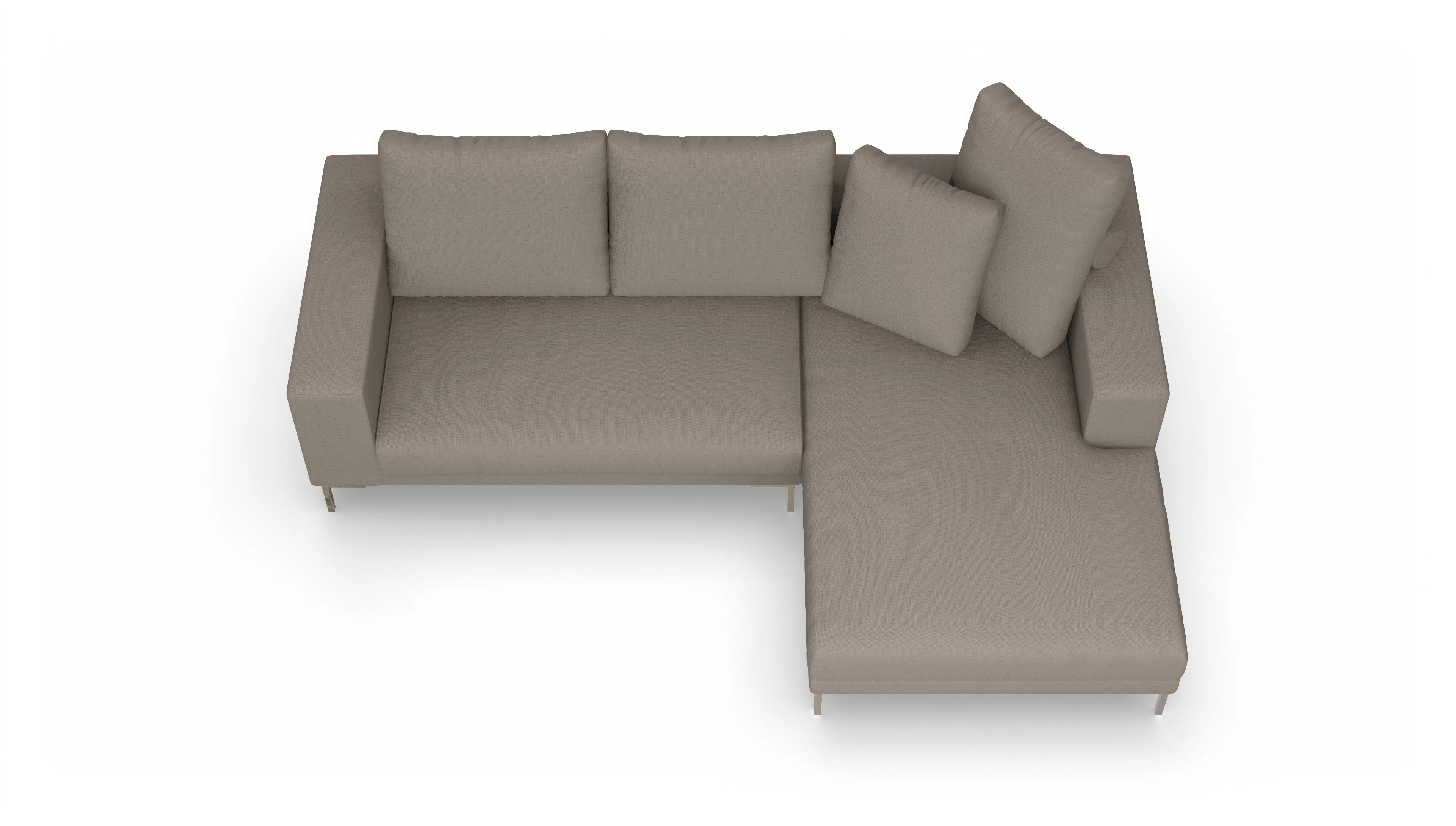 Designer-Sofa Caria in Stoff Ansicht des Produktes Caria Sofa mit Rec rechts in Stoff