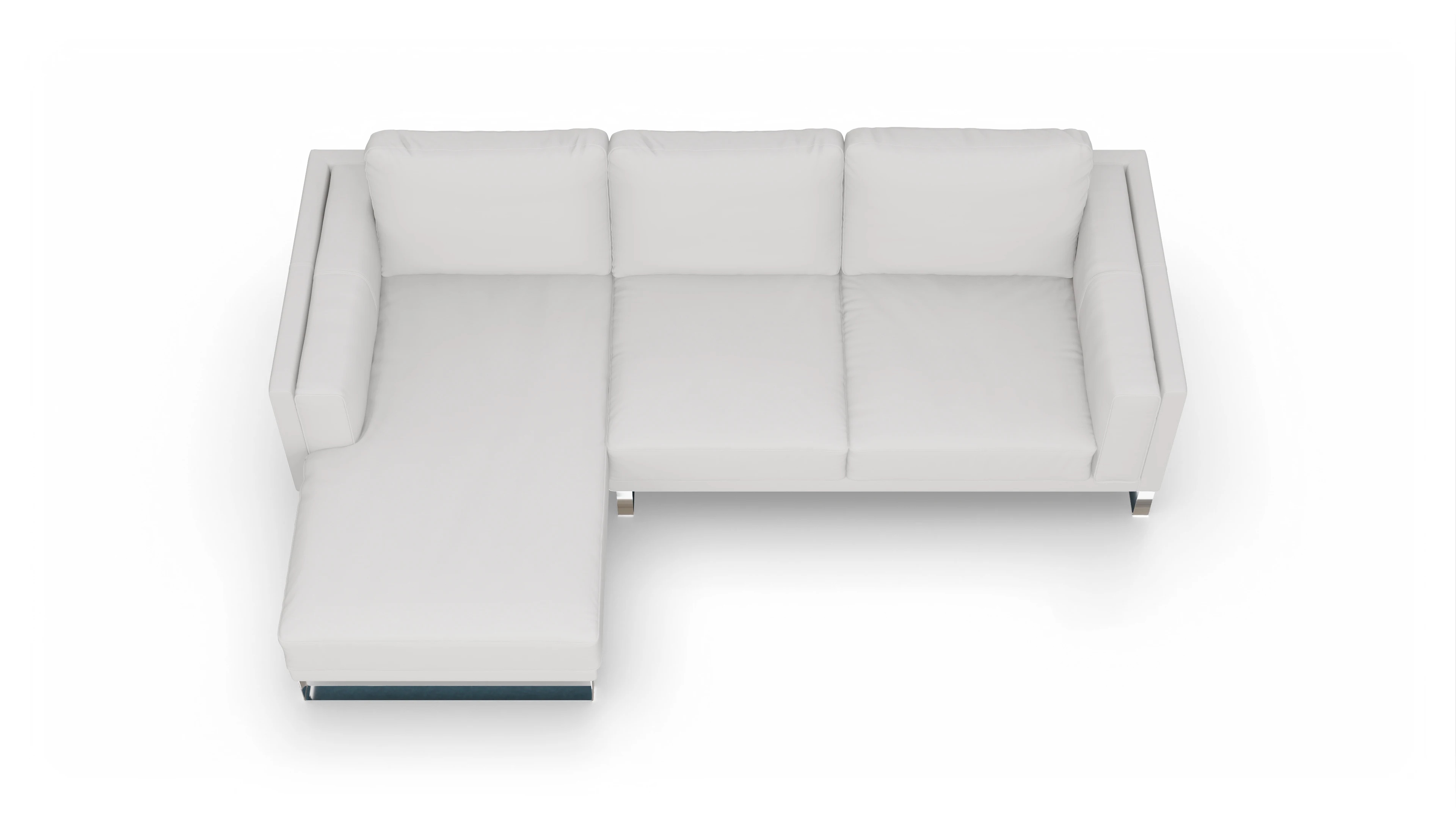 Ansicht des Produktes Cala Sofa mit Rec links in Leder weiß