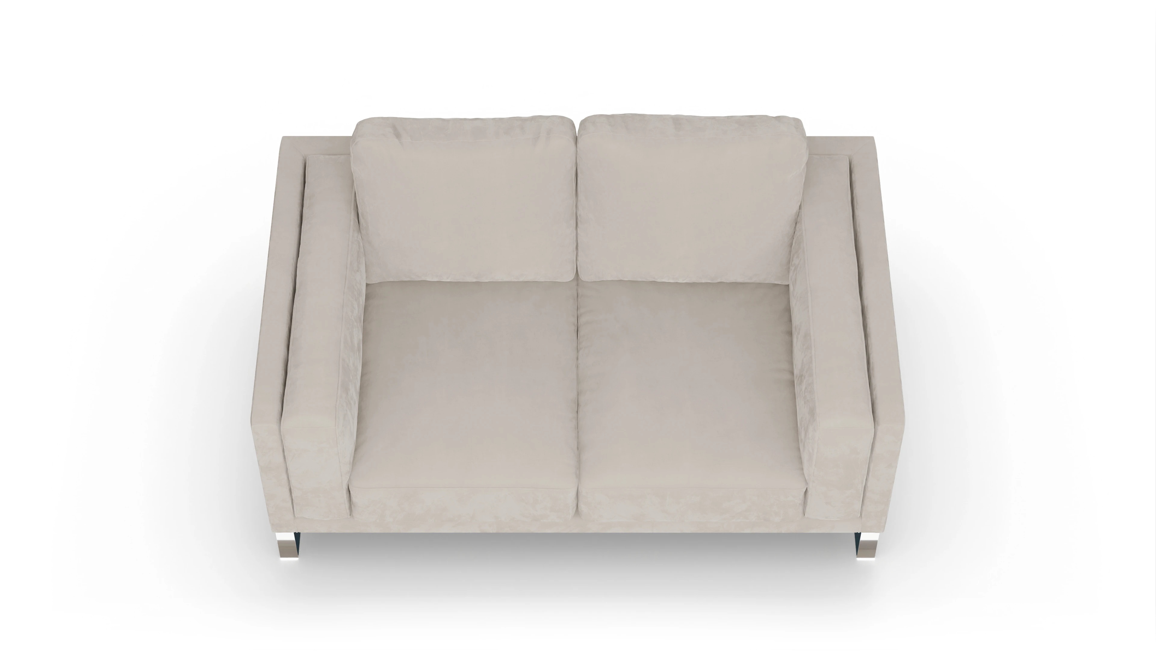 Designer-Sofa Cala in Stoff Ansicht des Produktes Cala 2-Sitzer in Samt weiß