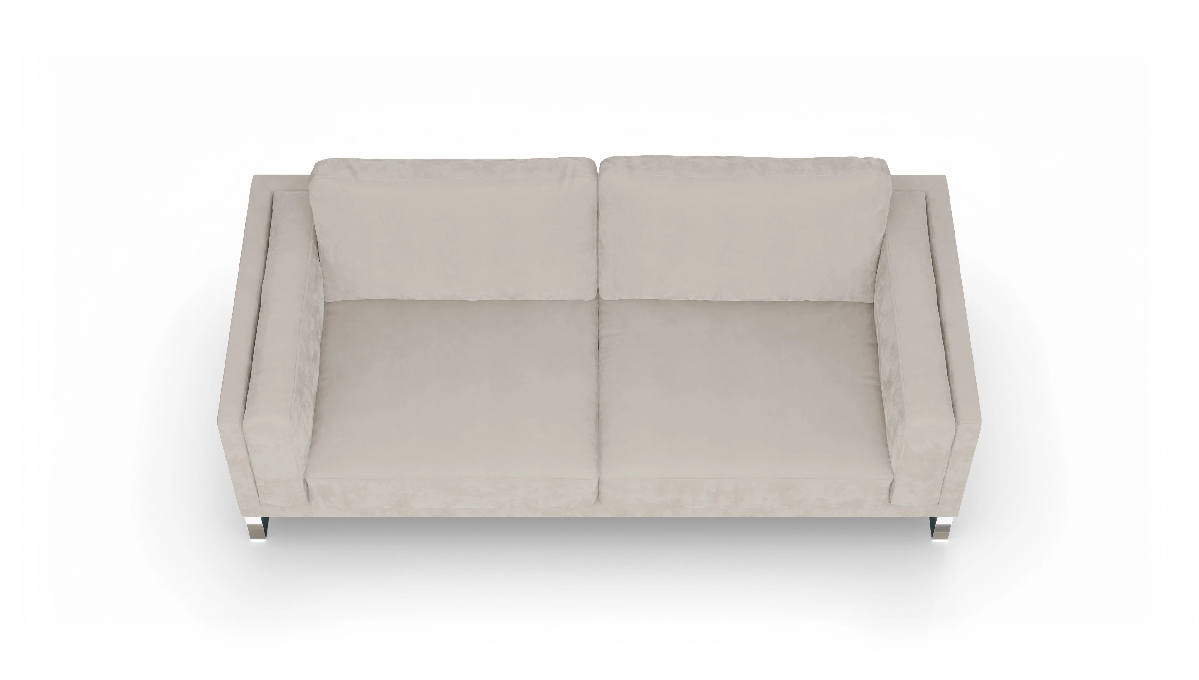 Designer-Sofa Cala in Stoff Ansicht des Produktes Cala 3,5-Sitzer in Samt weiß