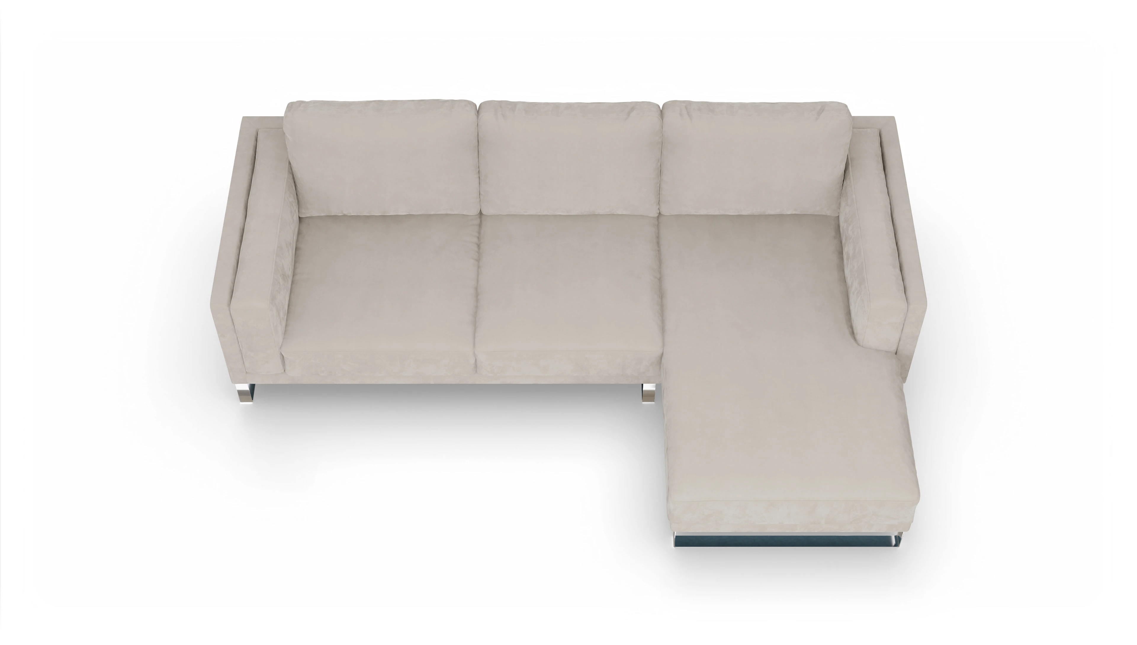 Ansicht des Produktes Cala Sofa mit Rec rechts in Samt weiß