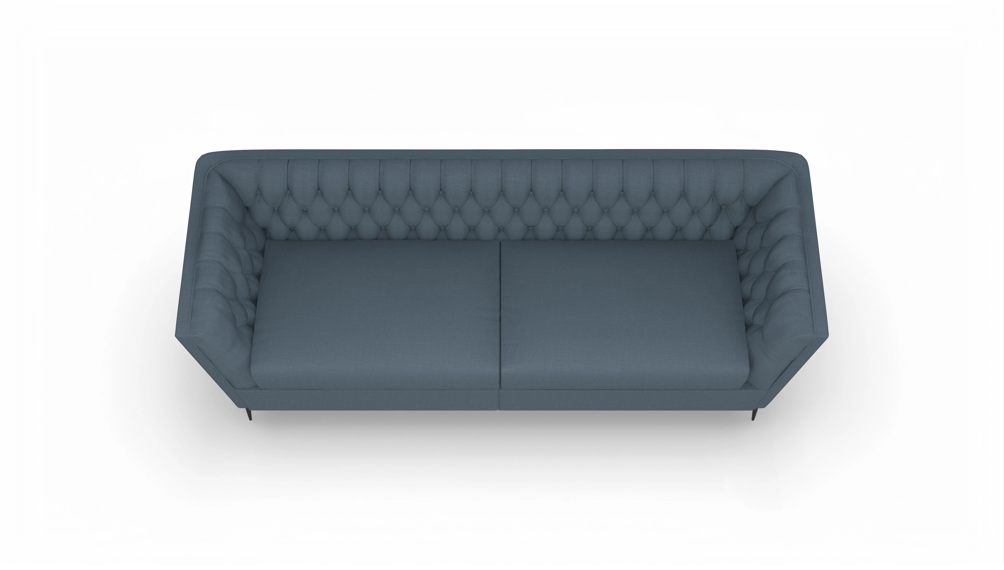 Chesterfield Sofa Neo in Stoff Ansicht des Produktes Neo 3-Sitzer in Stoff blau